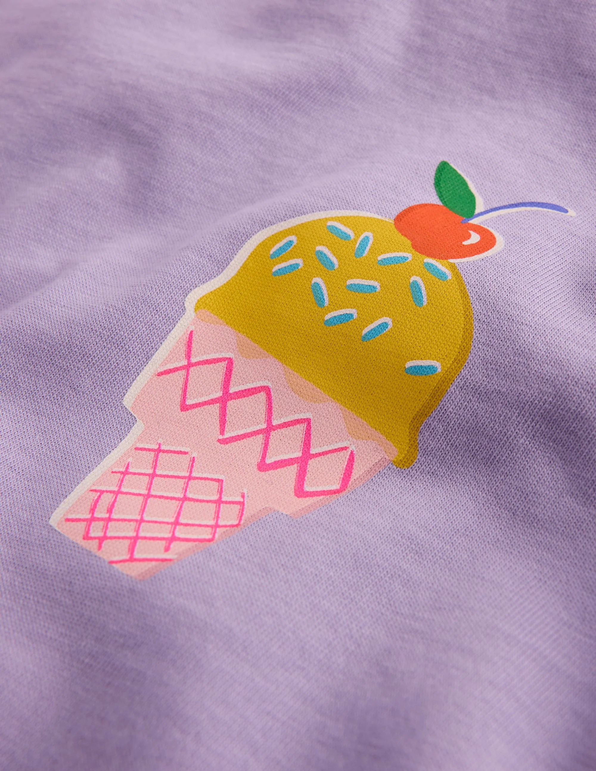 Short Sleeve Printed T-Shirt-Purple Ice Creams - Image 5