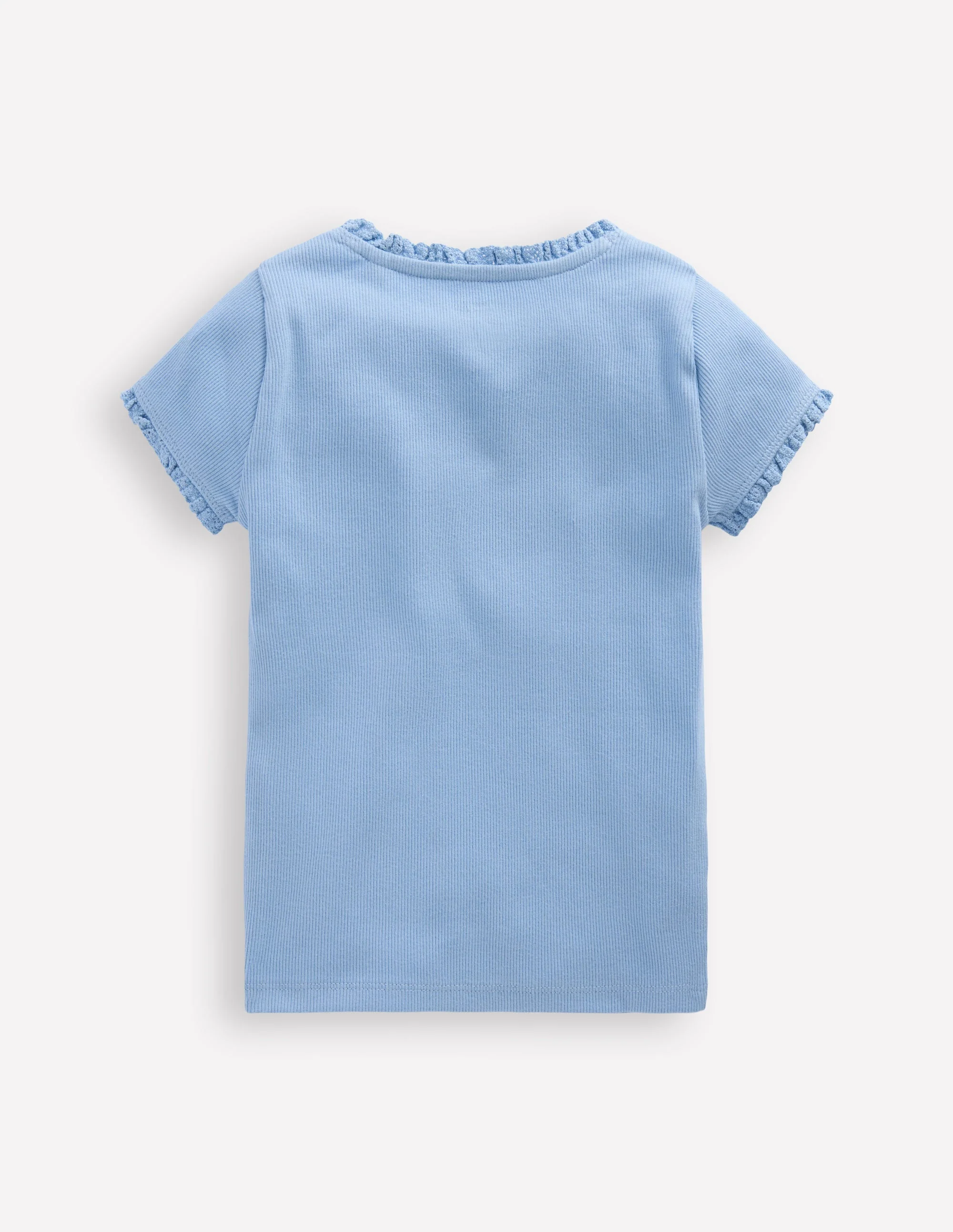 Short Sleeve Ribbed T-shirt-Glacier Blue - Image 2