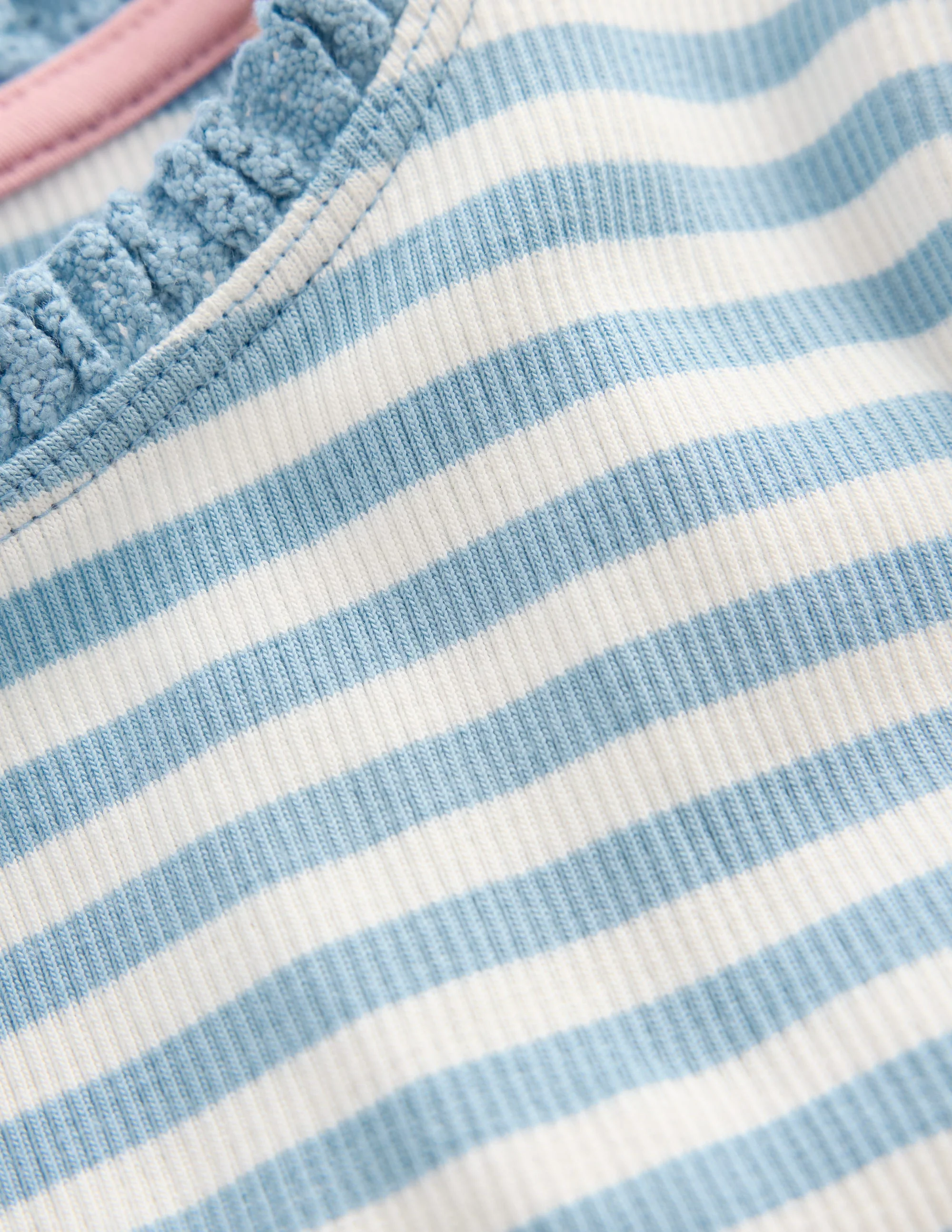 Short Sleeve Ribbed T-shirt-Glacier Blue Stripe - Image 3