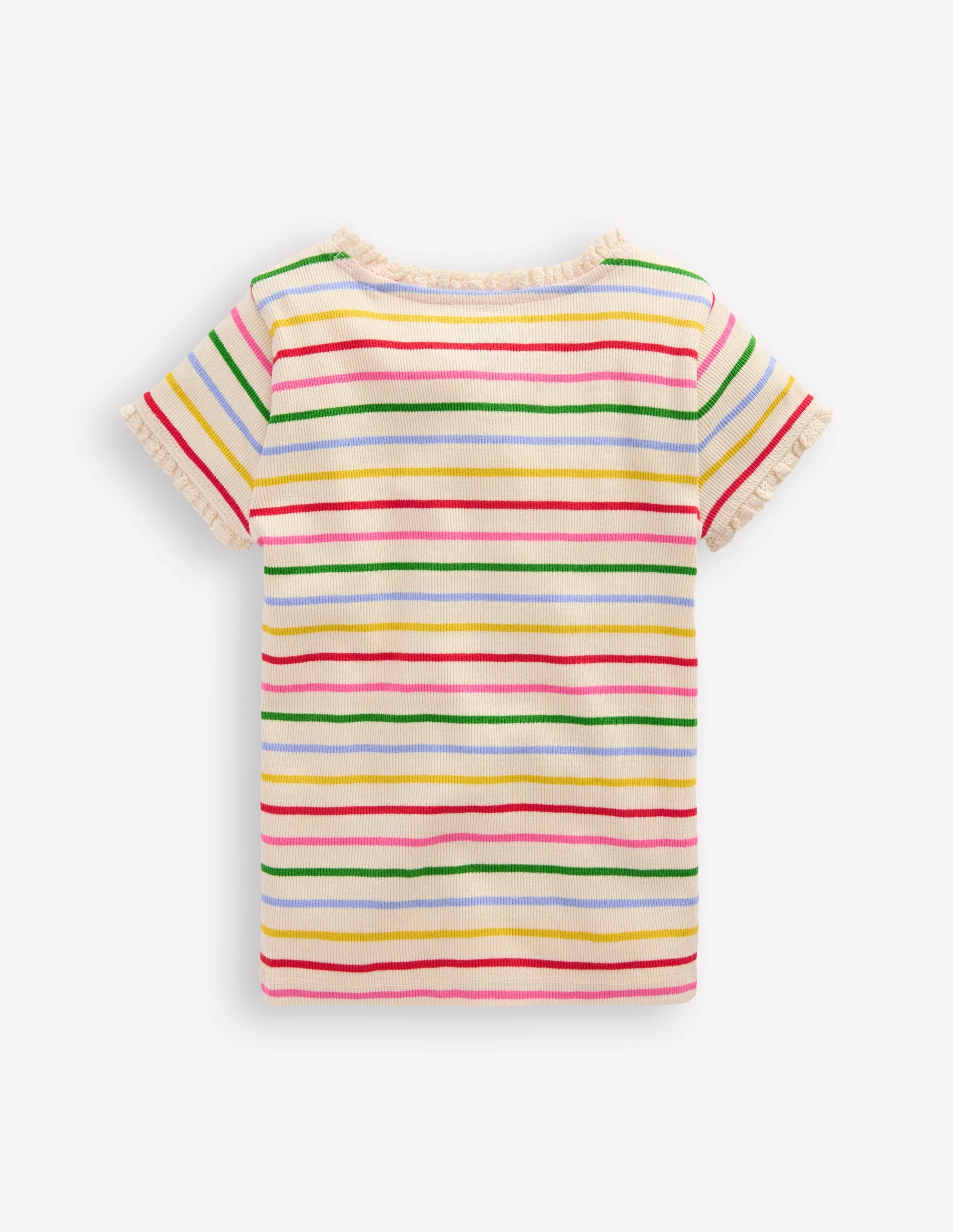 Short Sleeve Ribbed T-shirt-Multi Stripe - Image 2