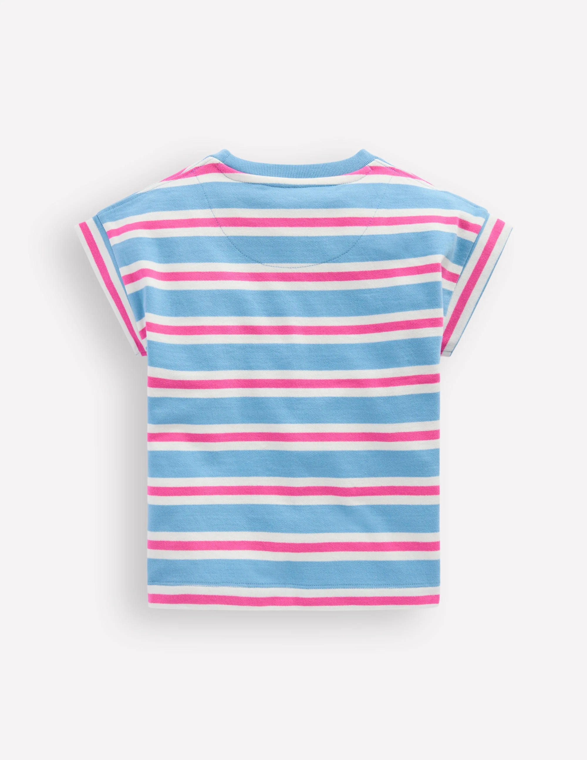 Short Sleeve Sweat Top-Blue Stripe - Image 2