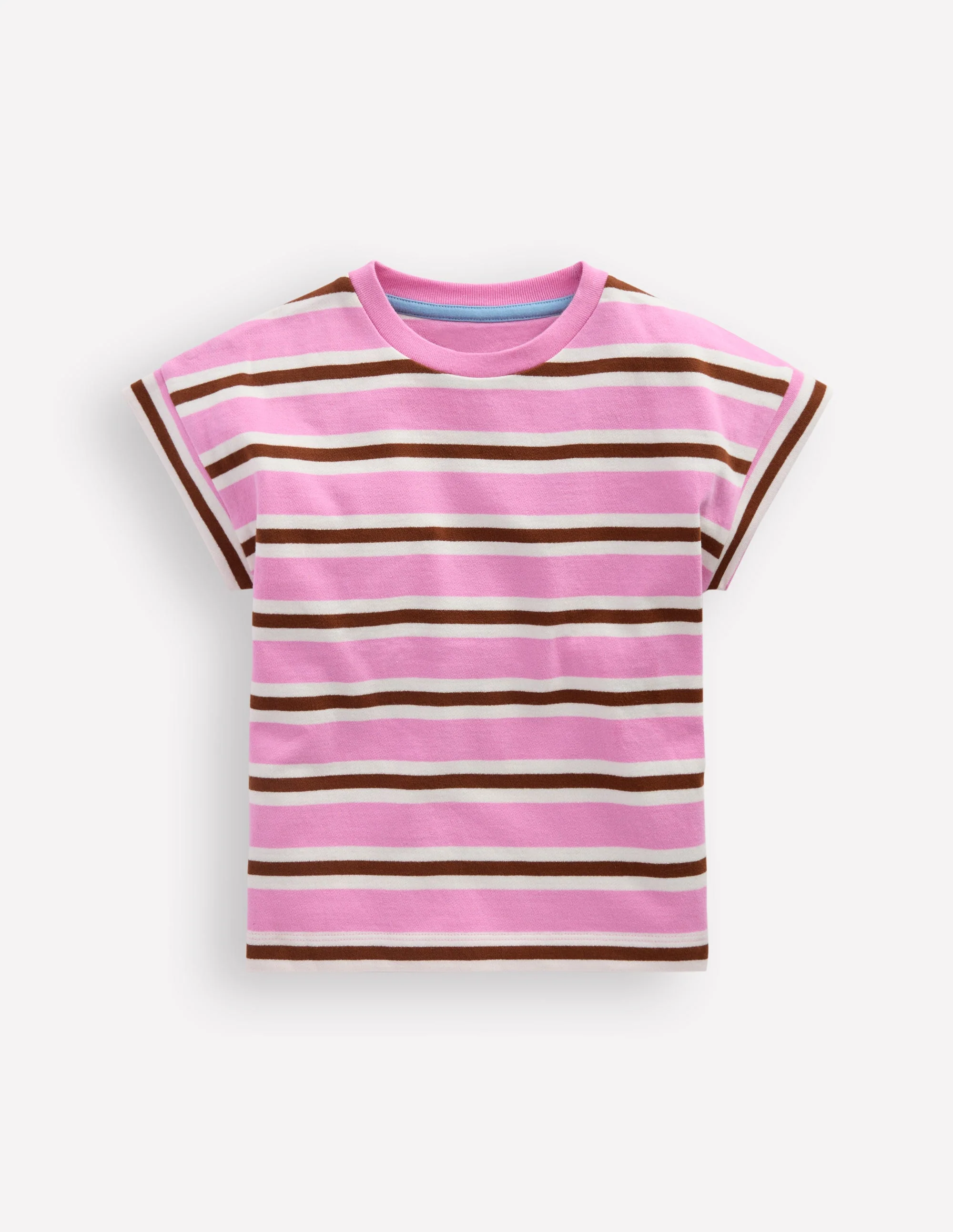 Short Sleeve Sweat Top-Water Lilly Pink/ Russet