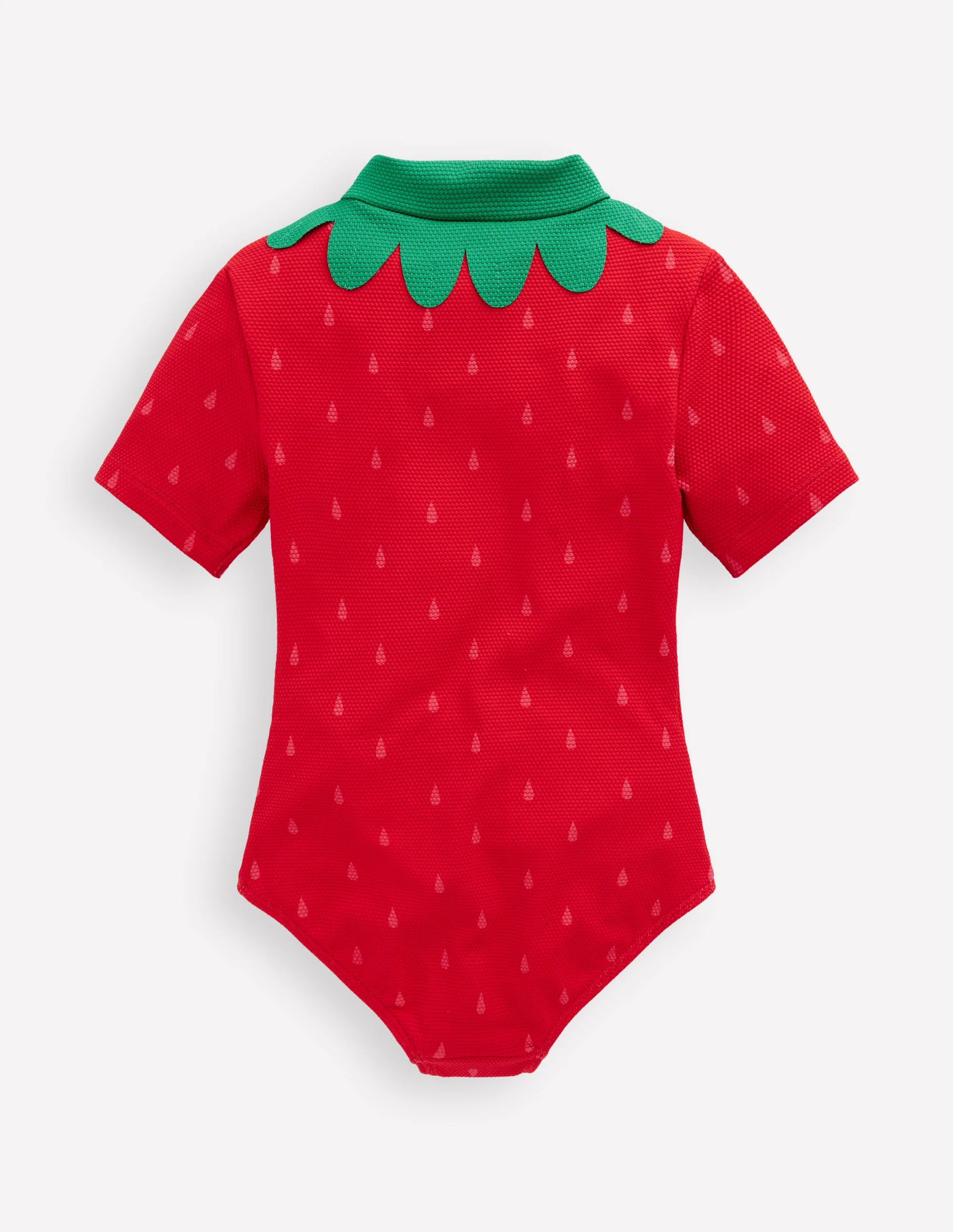 Short Sleeve Swimsuit-Poppy Red Strawberry - Image 2