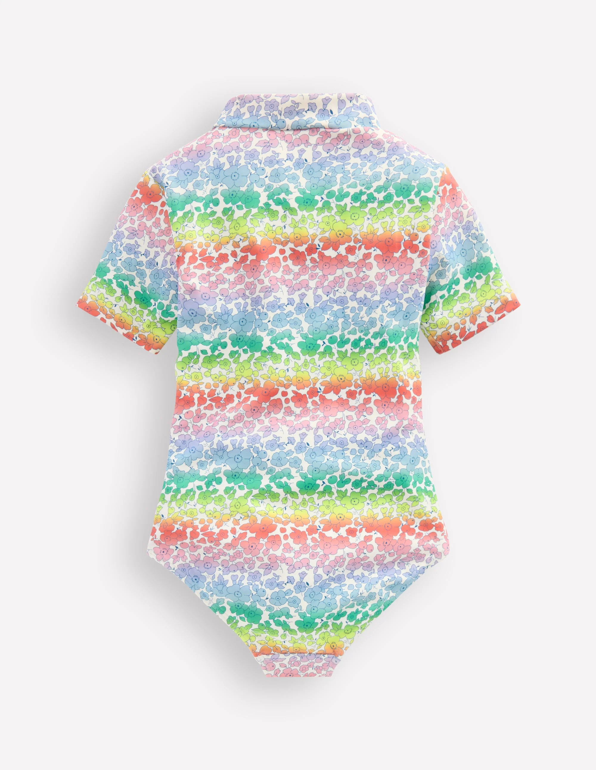 Short Sleeve Swimsuit-Rainbow Ombre Flowerbed - Image 2