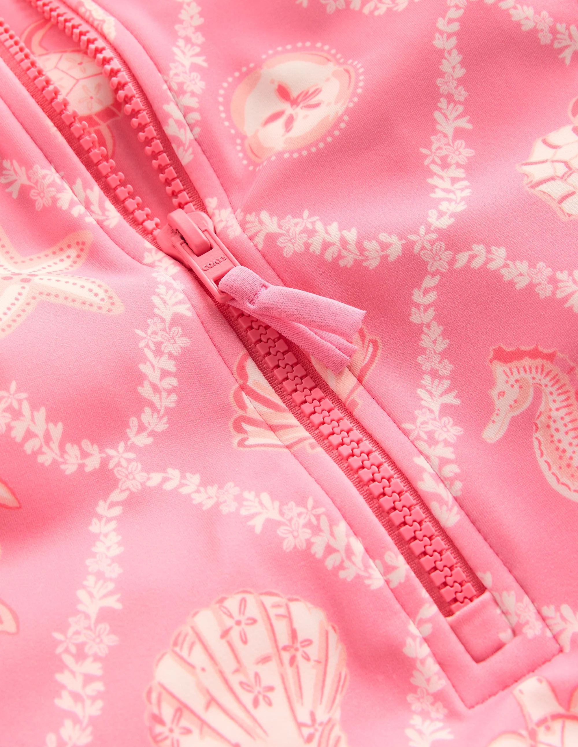 Short Sleeve Swimsuit-Salmon Pink Shell Tile - Image 3