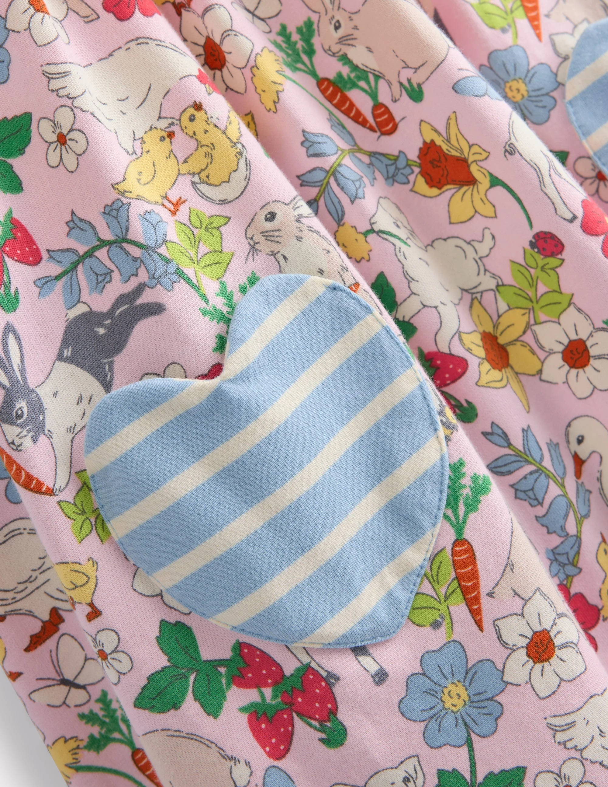 Short-sleeved print tunic set-French Pink Spring Meadow - Image 3