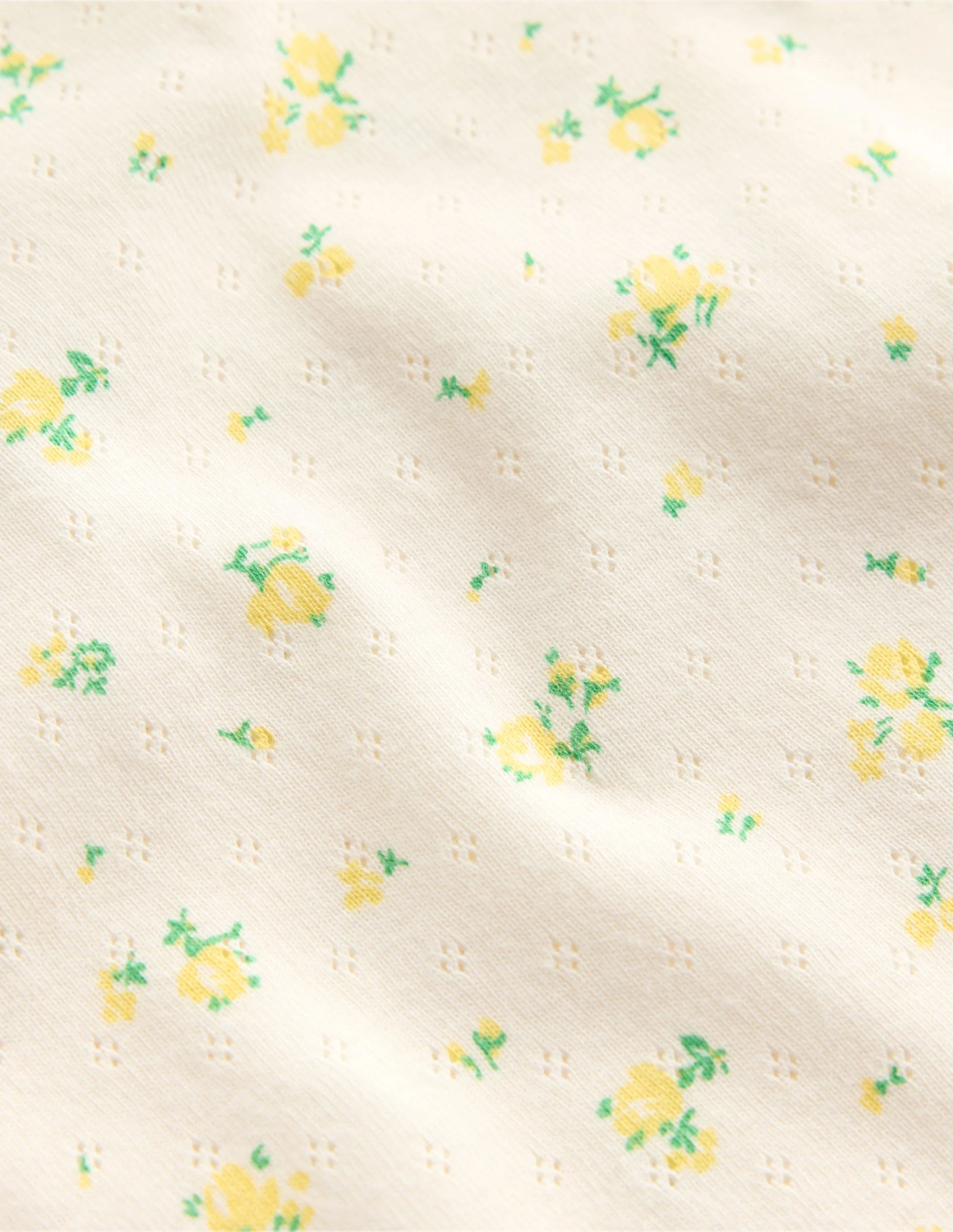 Short-sleeved Ruffle Pointelle-Rosebud Floral - Image 3