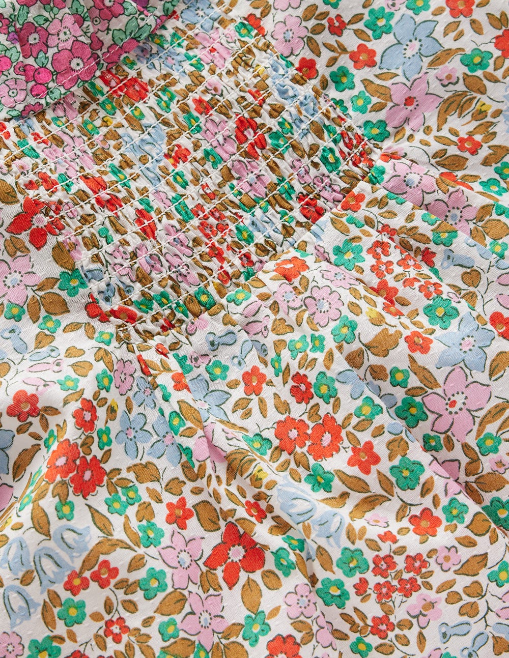 Smocked Frill Neck Blouse-Hotchpotch Floral - Image 3