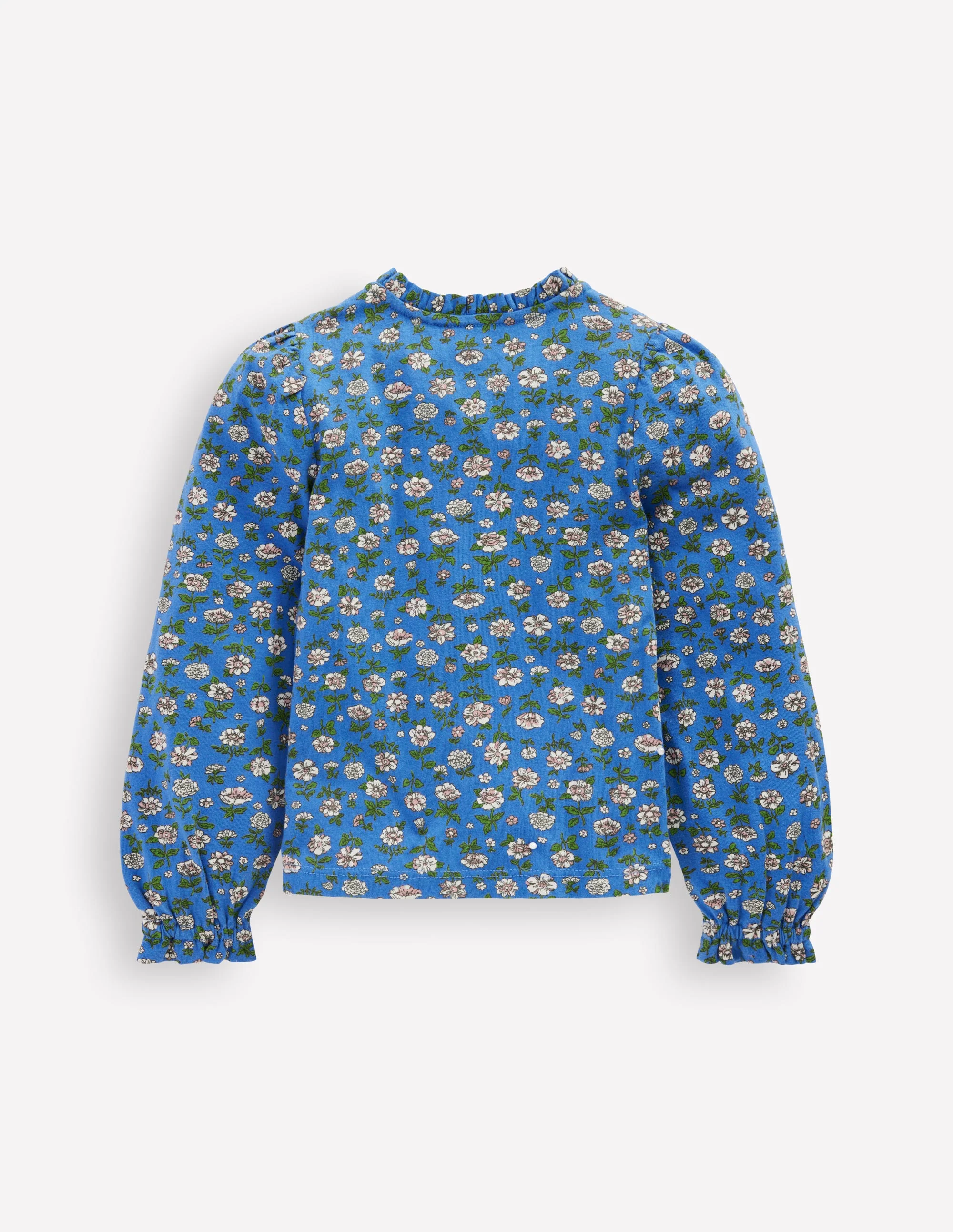 Smocked Jersey Blouse-Delft Garden Flower - Image 5