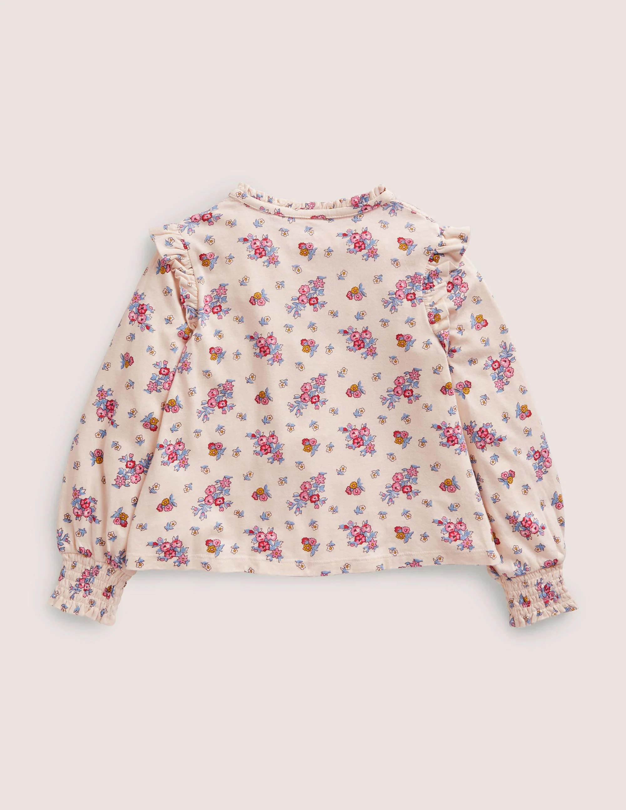 Smocked Placket Top-Vanilla Pod Flower Bouquet - Image 2