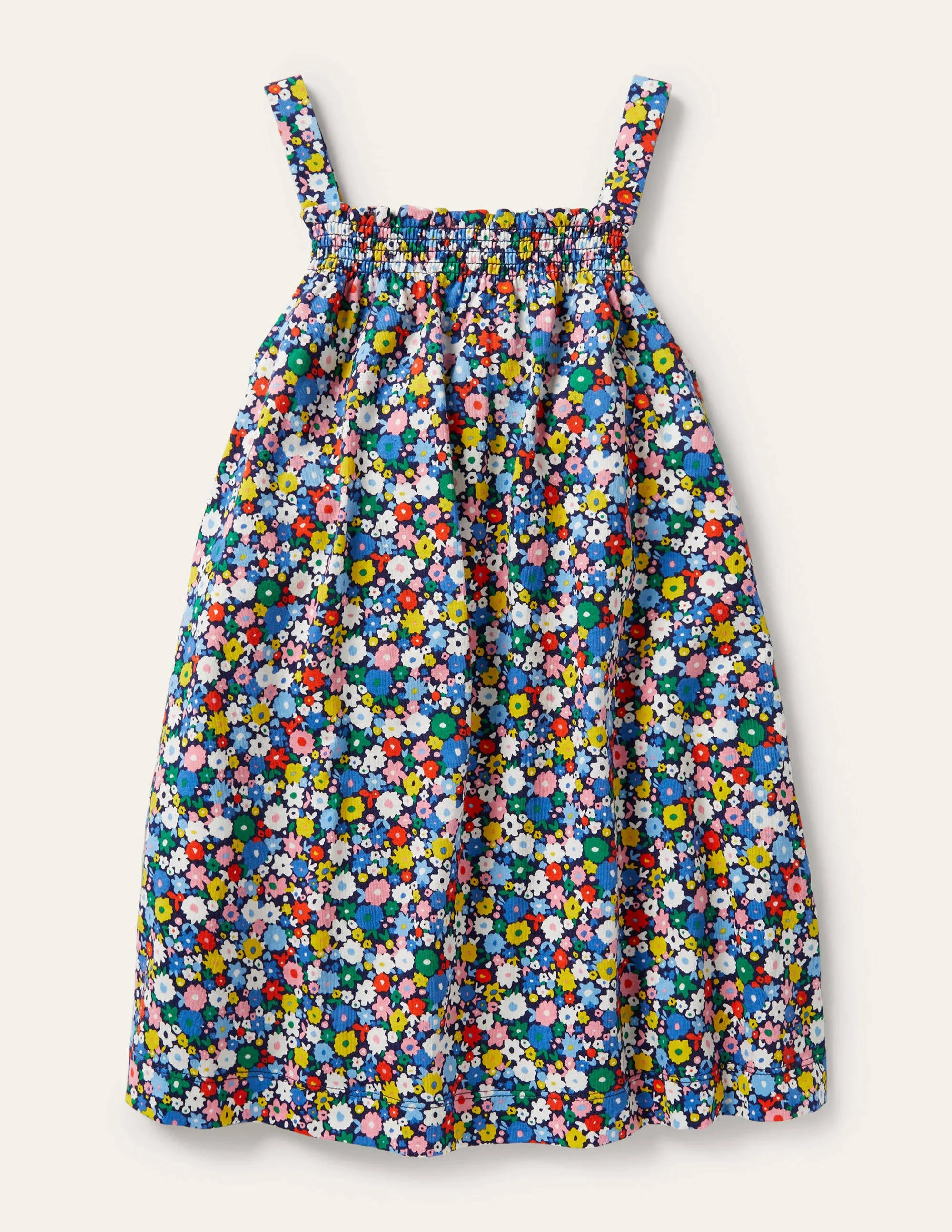 Smocked Skort Dress-Elizabethan Blue Flowerpatch - Image 2
