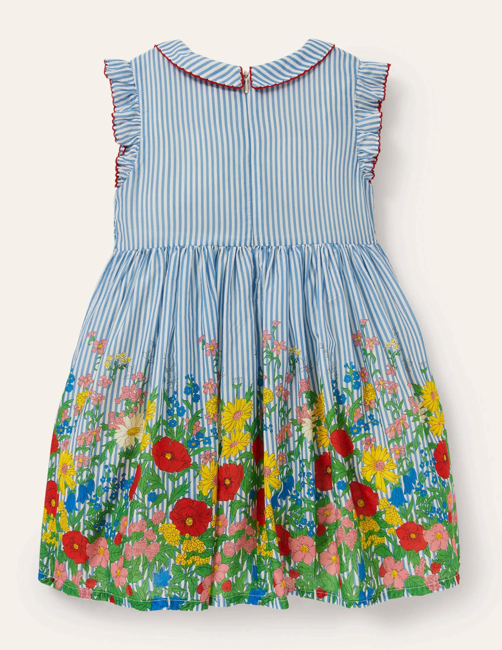 Smocked Woven Dress-Bright Bluebell Floral - Image 2