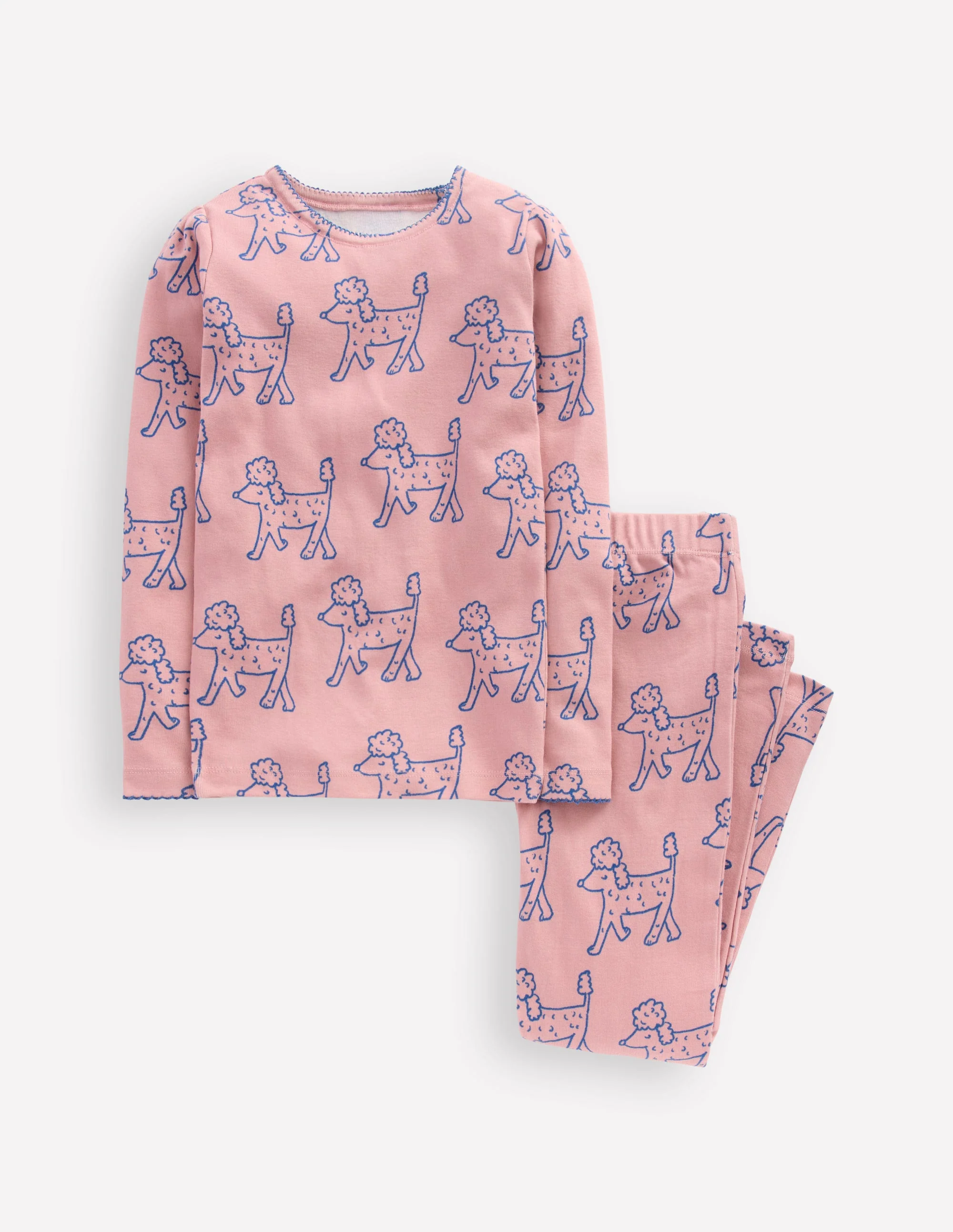 Snug Long John Pyjamas-Pink Poodles