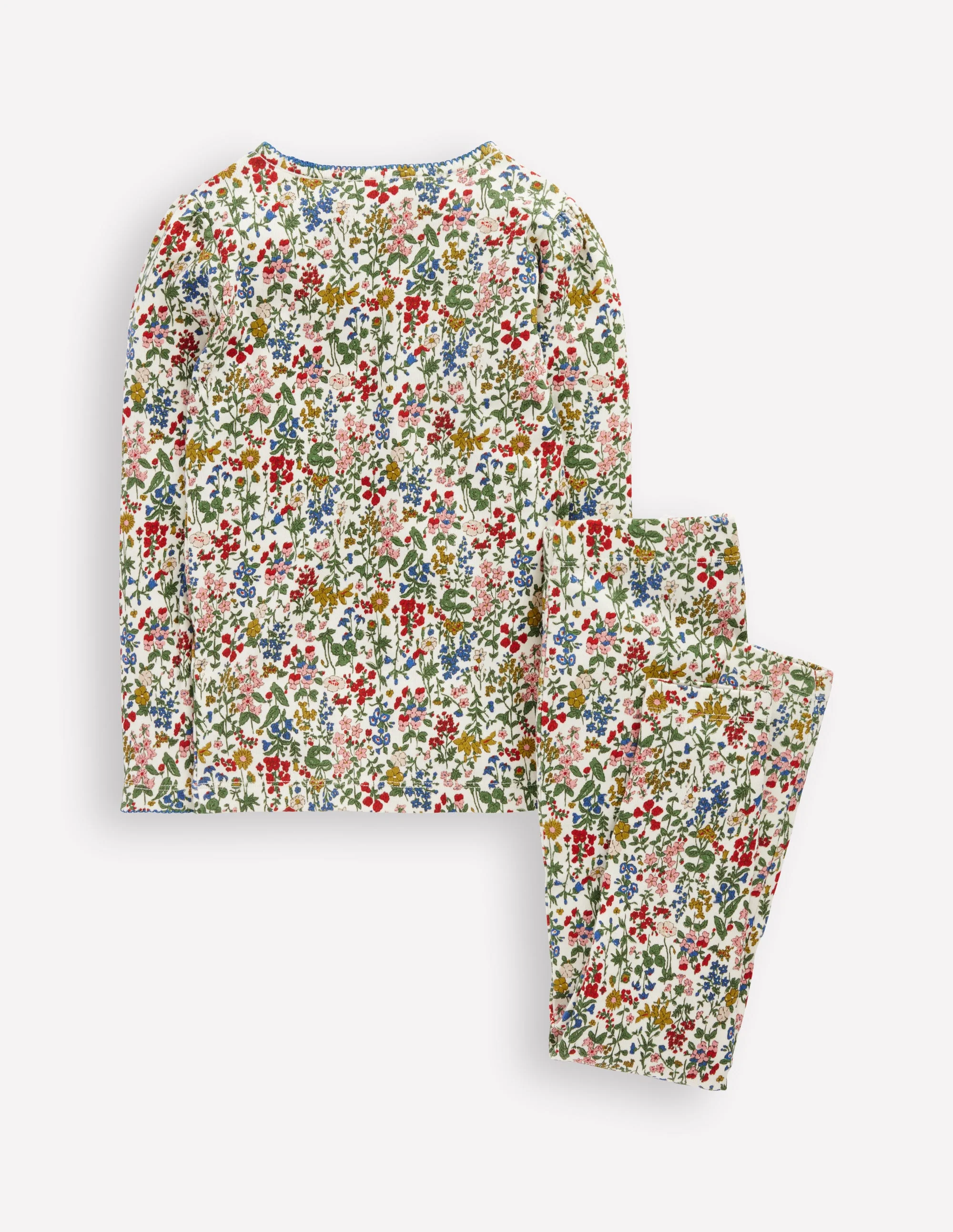 Snug Long John Pyjamas-Soft Ivory Floral - Image 2