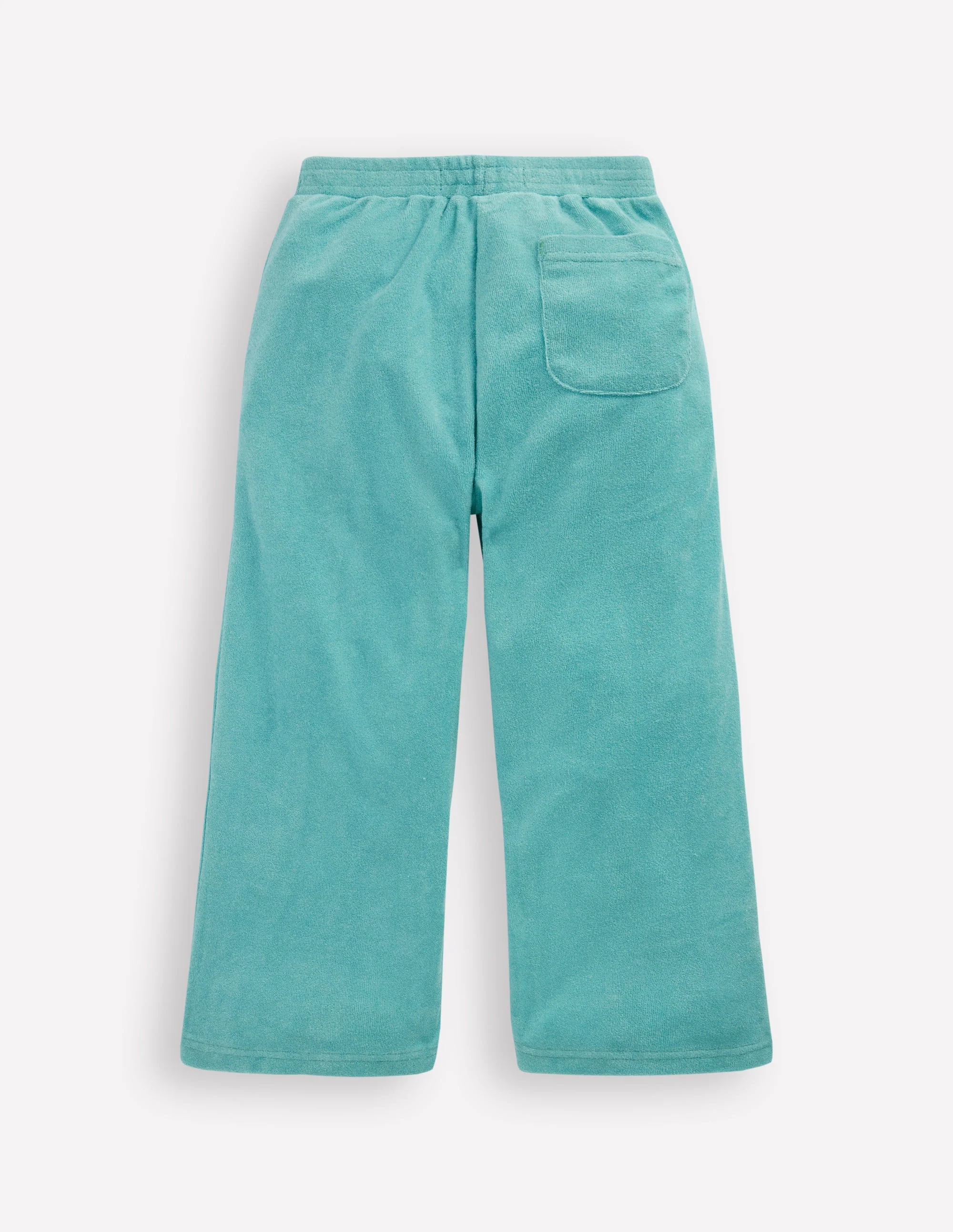 Straight Towelling Trousers-Blue Embroidery - Image 2