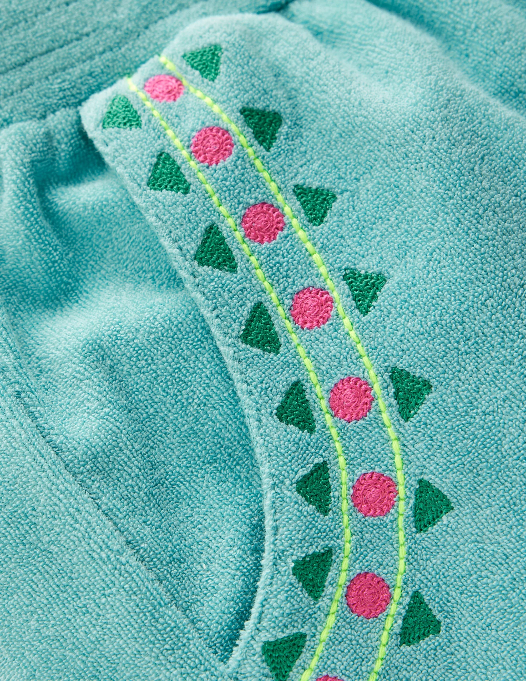 Straight Towelling Trousers-Blue Embroidery - Image 3