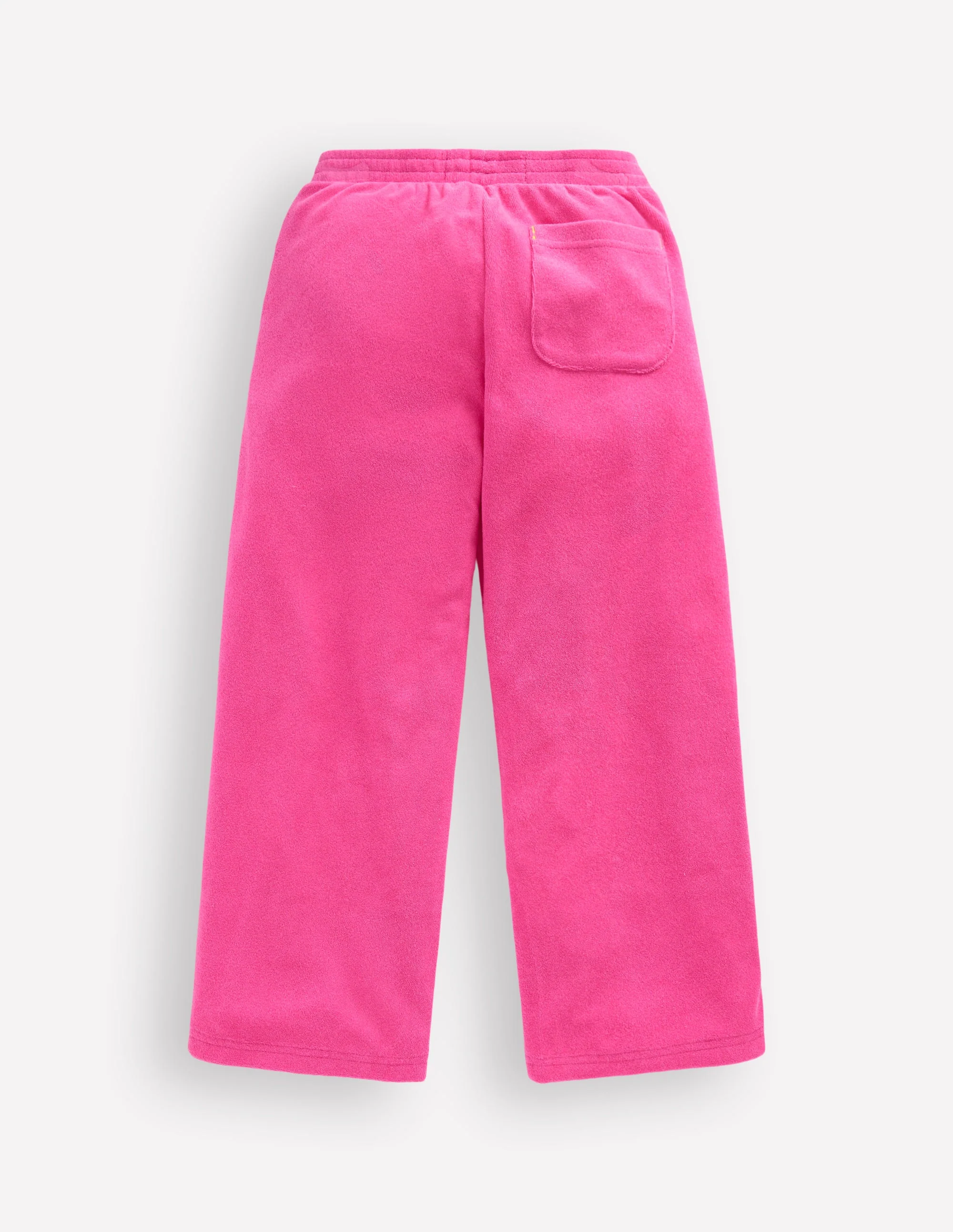 Straight Towelling Trousers-Pink Embroidered - Image 4