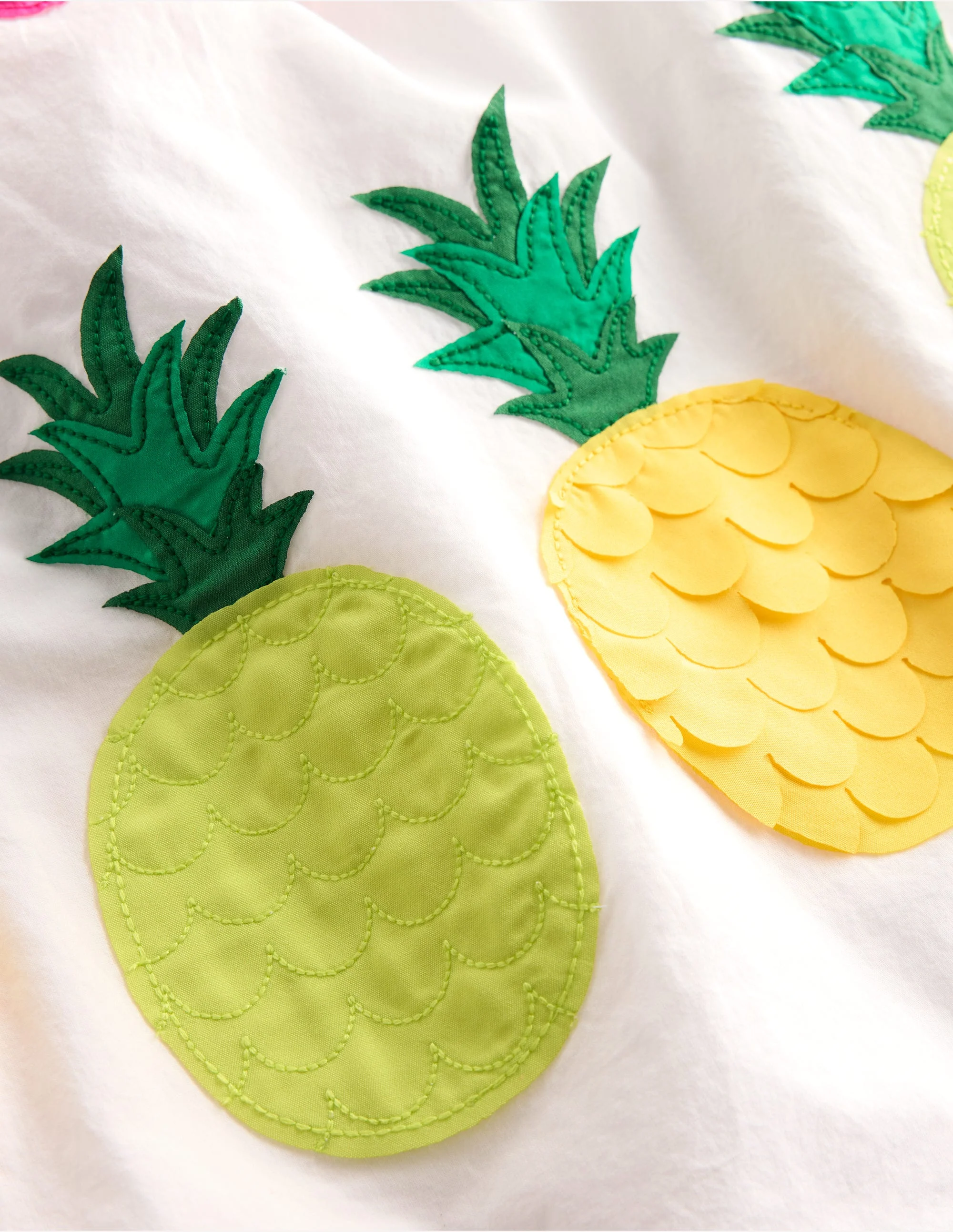 Strappy Appliqué Dress-Soft Ivory Fruit - Image 6