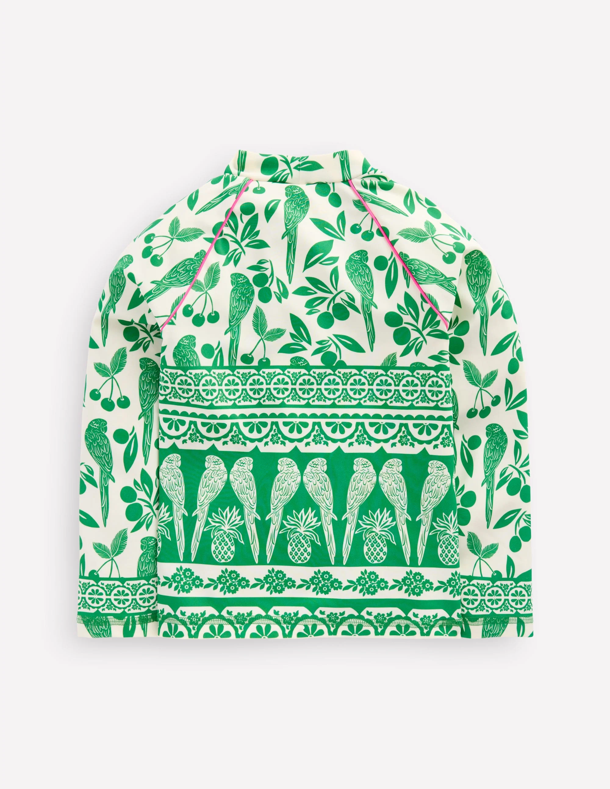 Sun Safe Patterned Rash Vest-Rich Emerald Parrot Palm - Image 2