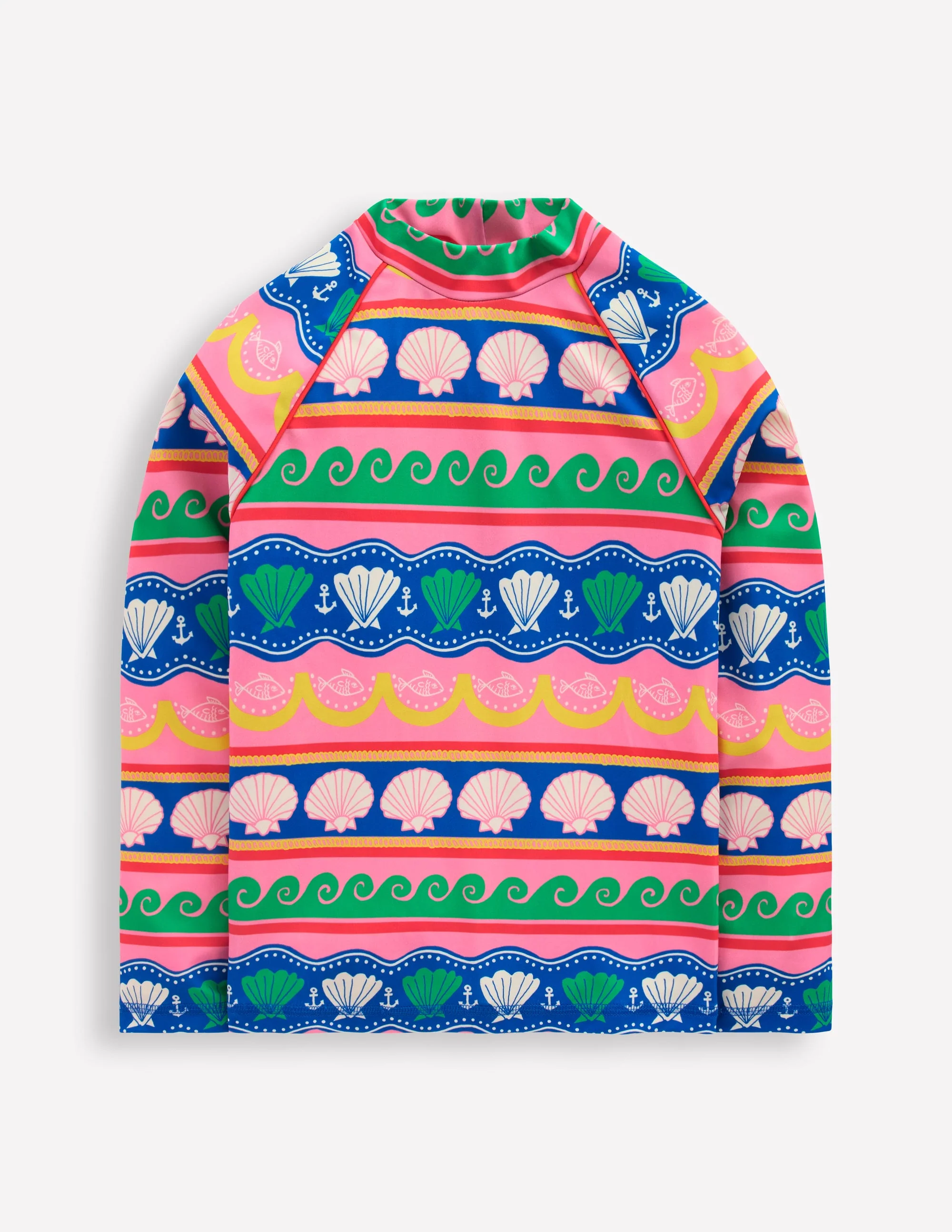 Sunsafe Patterned Rash Vest-Multi Sea Shell Stripe