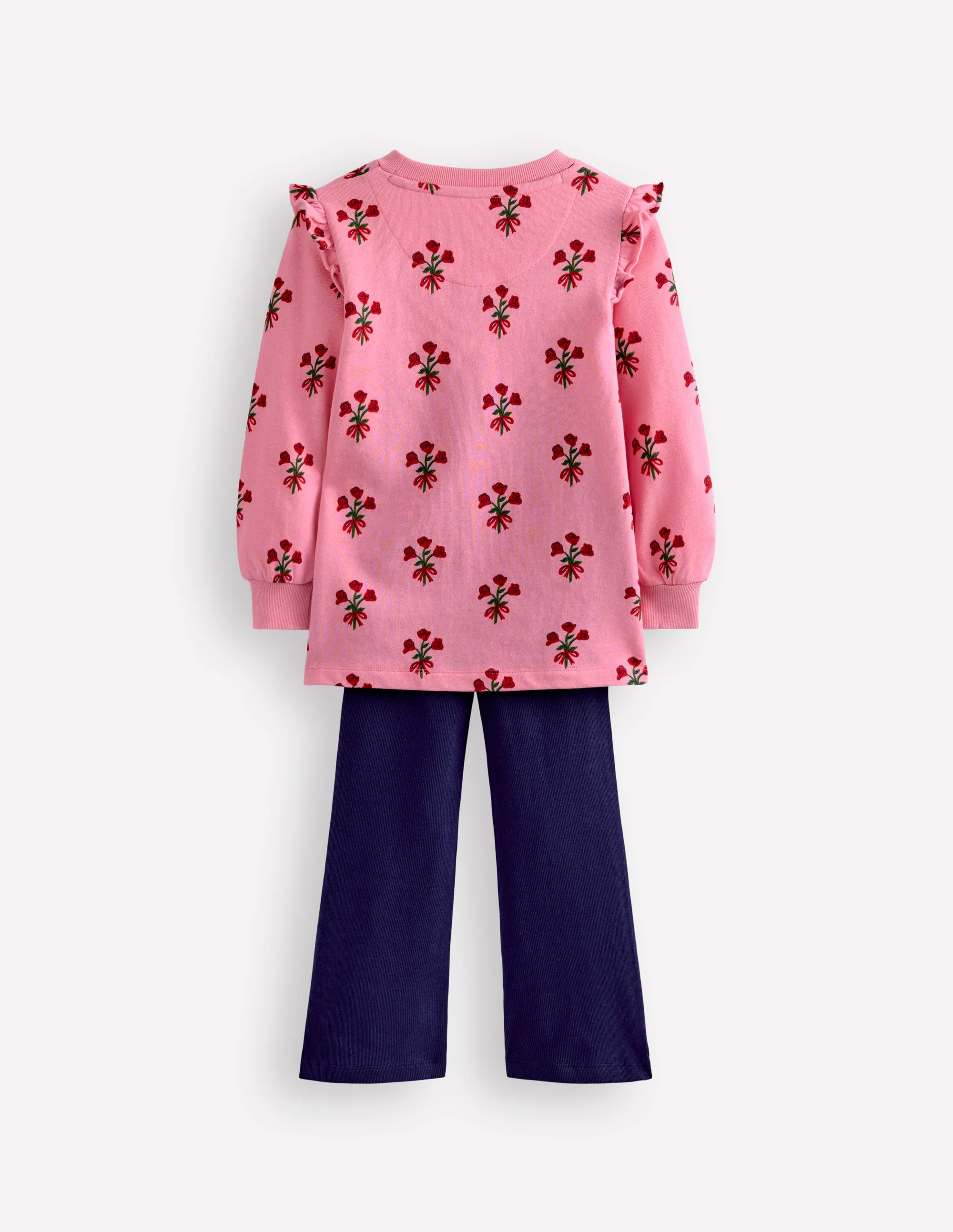 Sweat Tunic and Flare Set-Pink Posy - Image 2