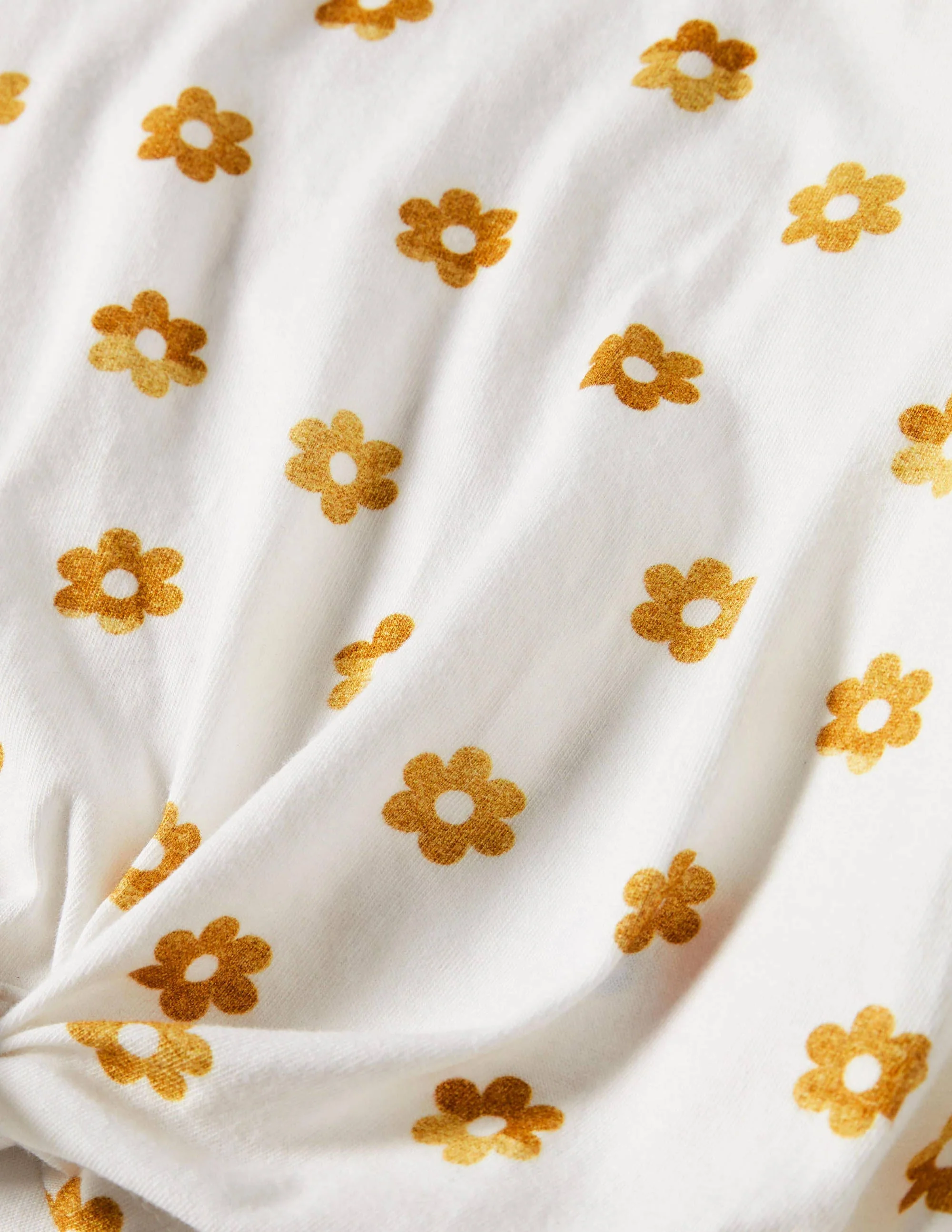 Tie-front T-shirt-White Foil Daisy - Image 3