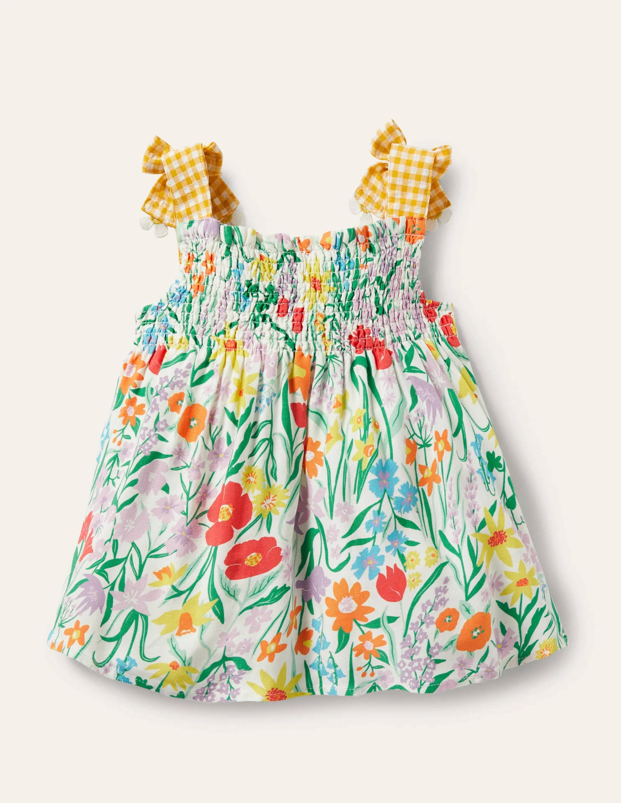 Tie Shoulder Smocked Top-Multi Spring Meadow - Image 2