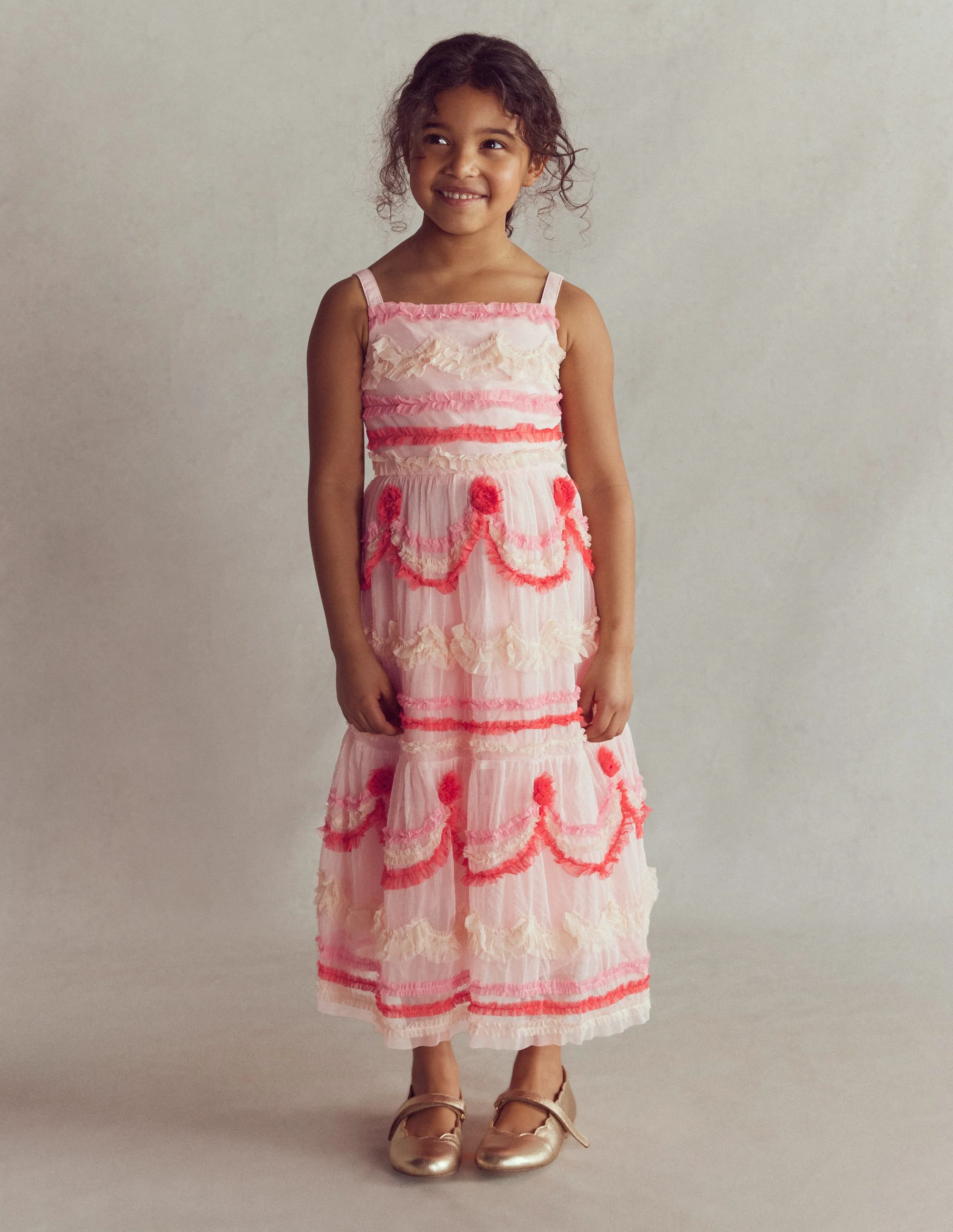 Tiered Cake Tulle Dress-Chalk Pink Cake - Image 3