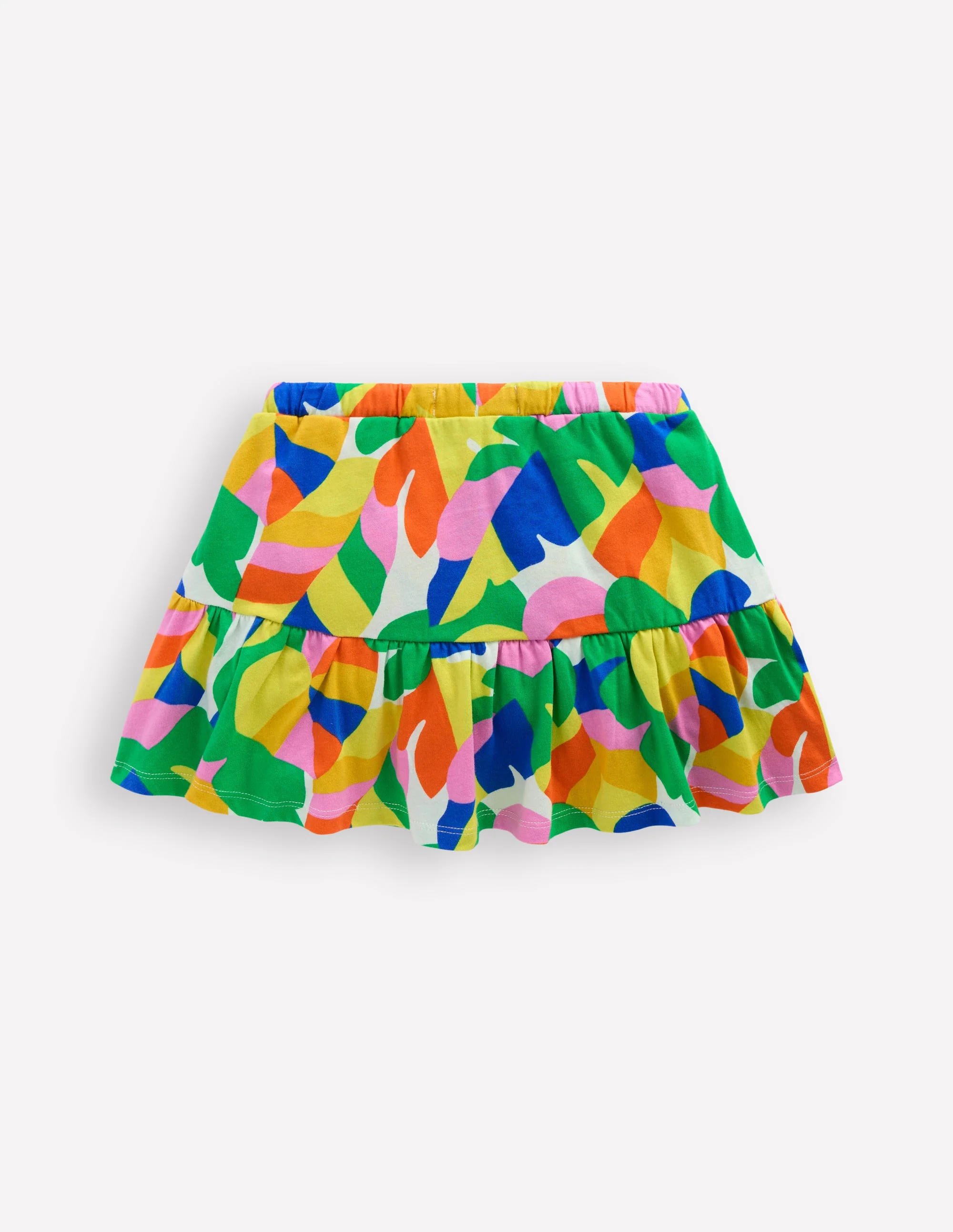 Tiered Jersey Skort-Multi Abstract Palm - Image 2