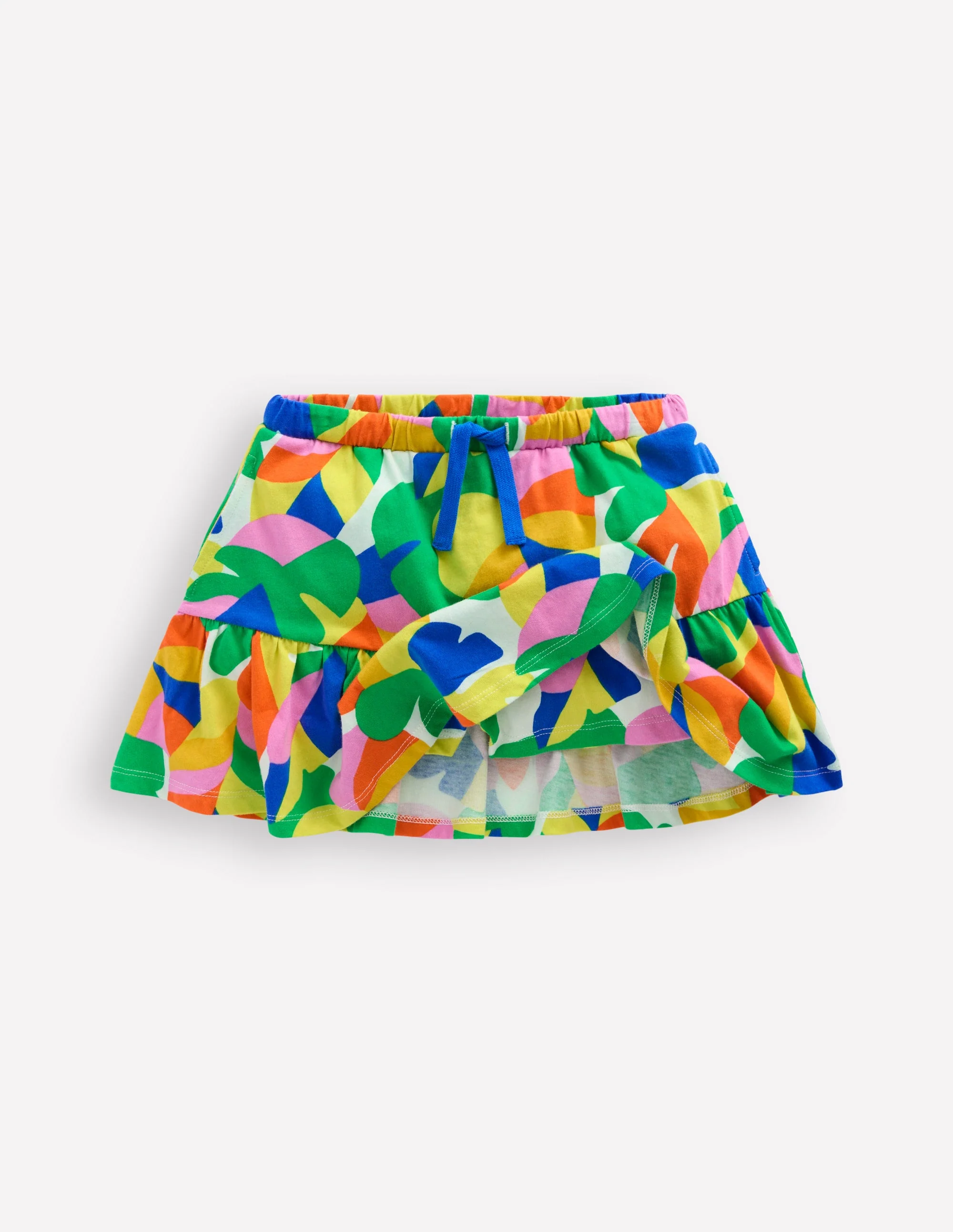 Tiered Jersey Skort-Multi Abstract Palm - Image 4