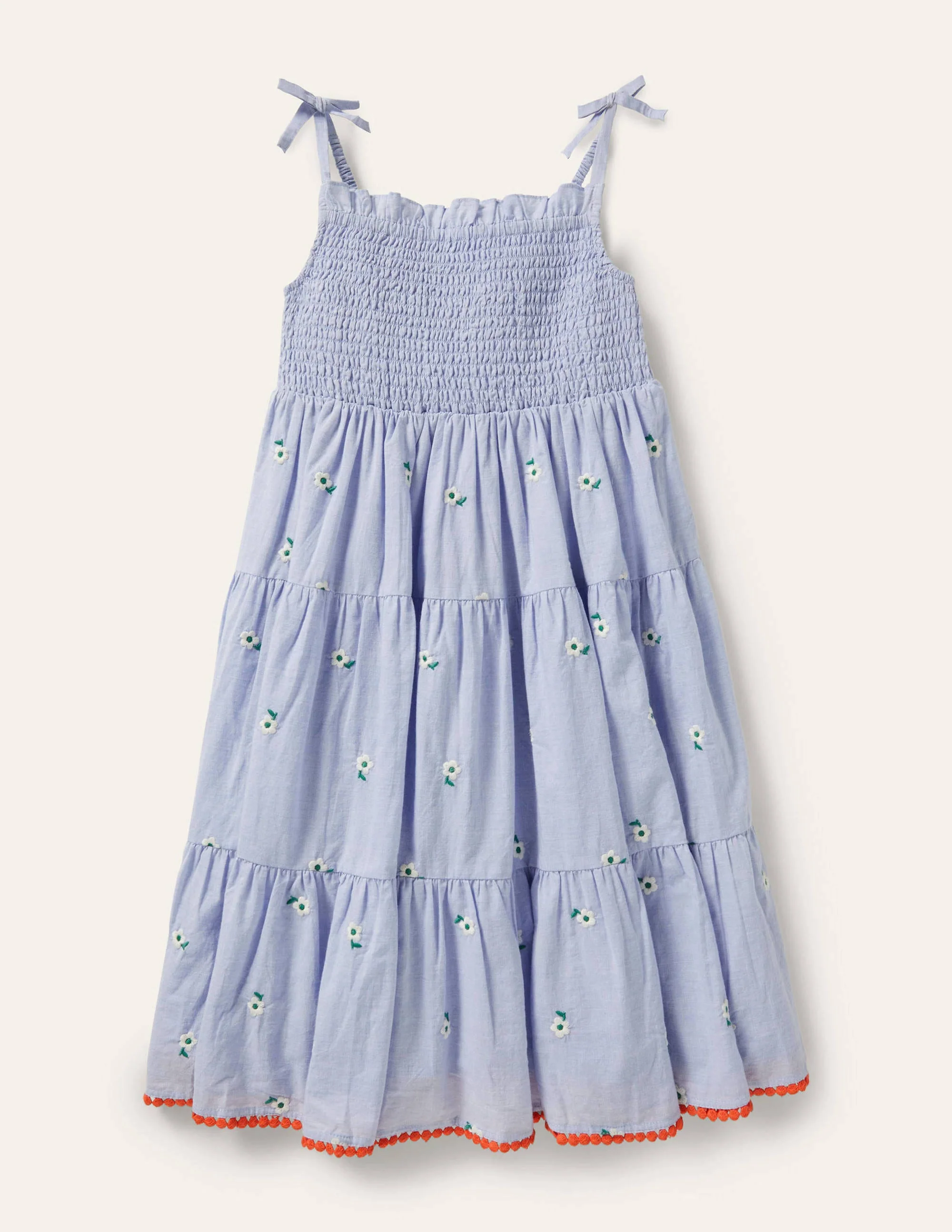 Tiered Sun Dress-Chambray