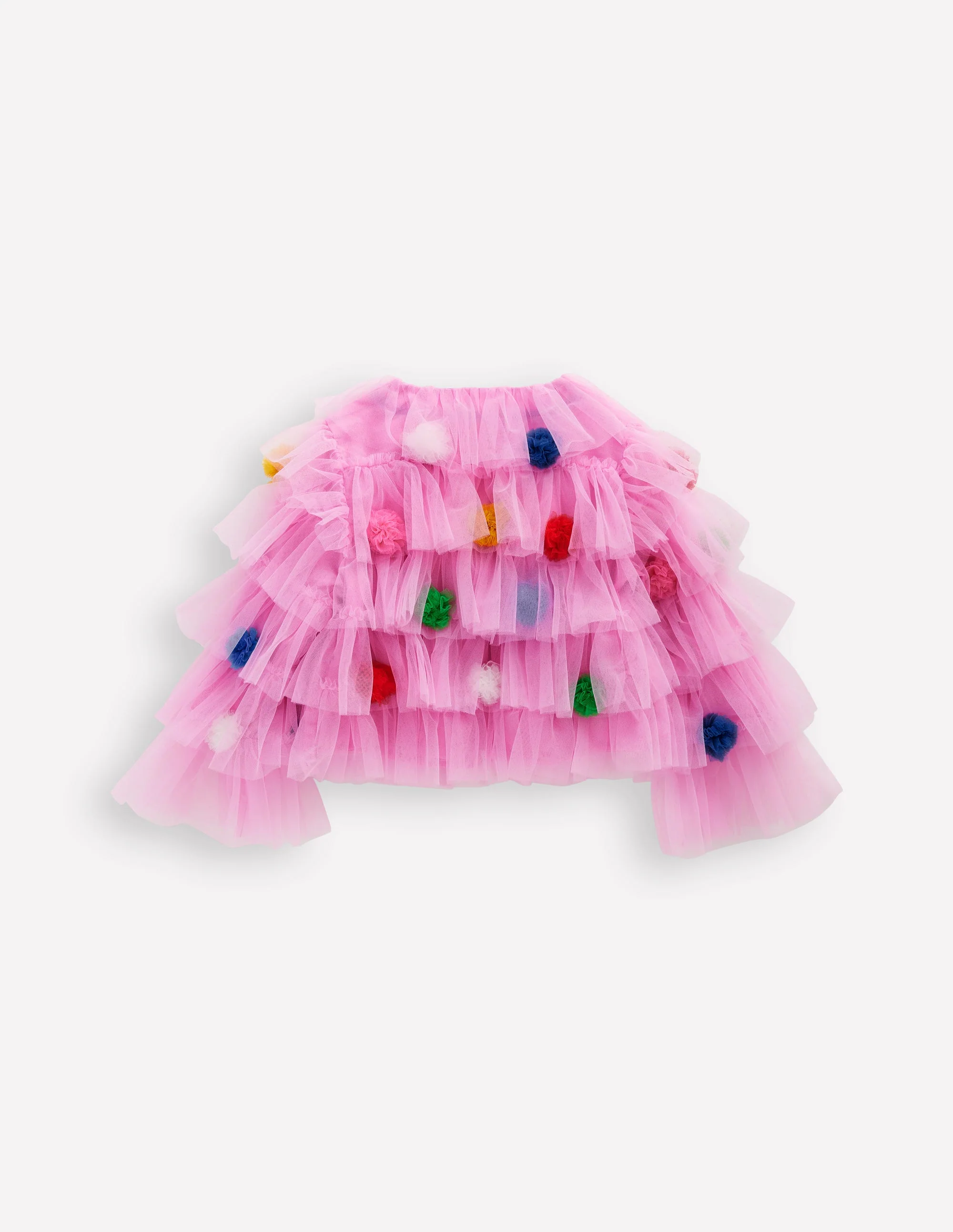 Tiered Tulle Jacket-Pink Poms - Image 2