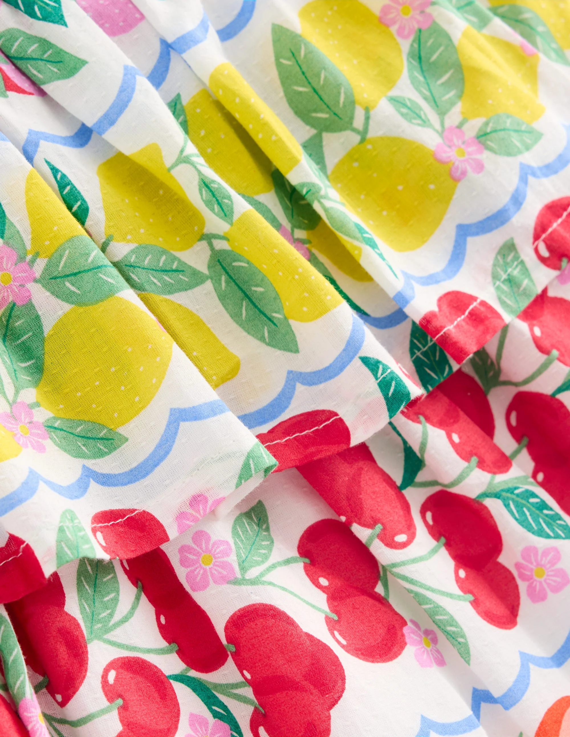 Tiered Woven Skirt-Rainbow Fruit Stripe - Image 3