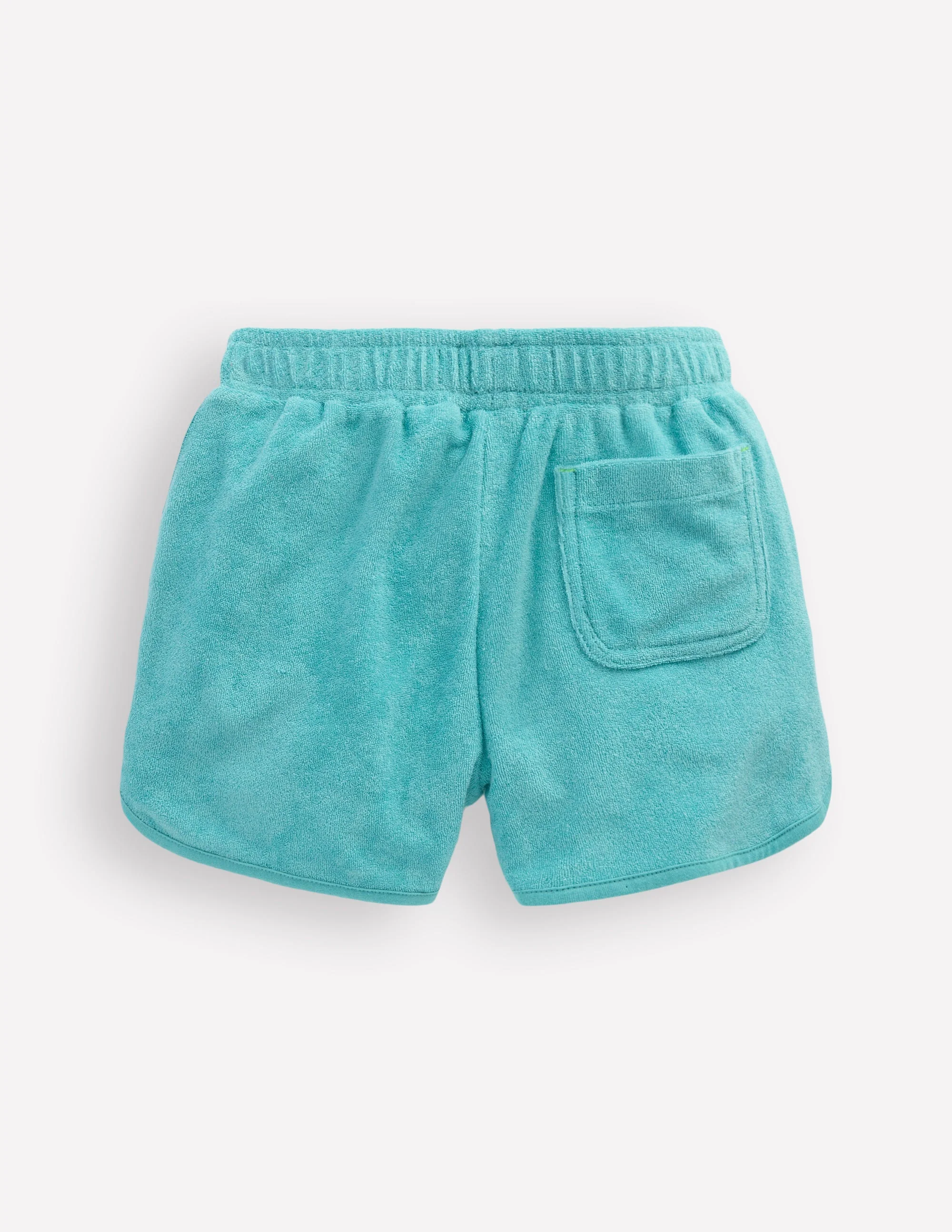 Towelling Embroidered Shorts-Blue Embroidery - Image 2