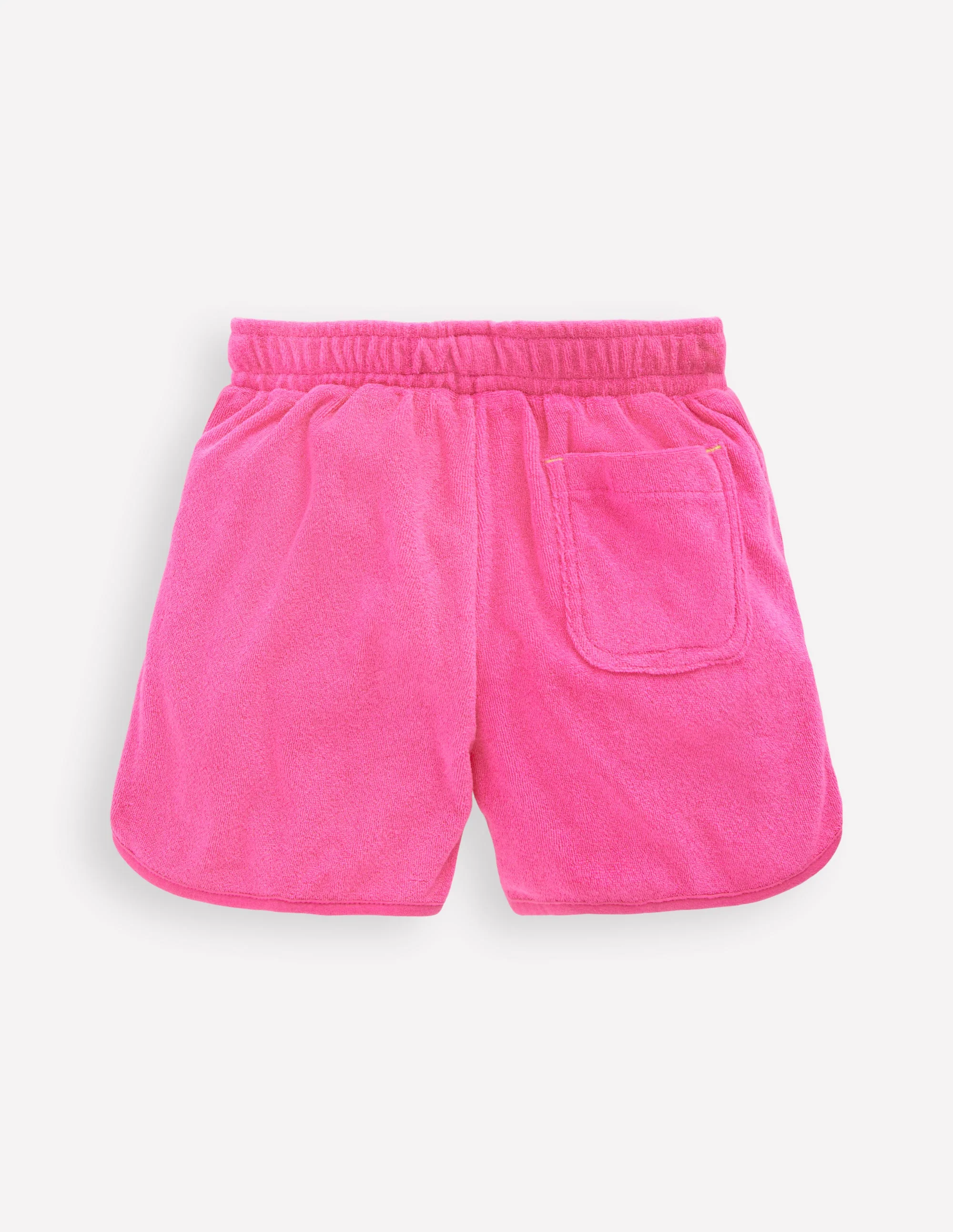 Towelling Embroidered Shorts-Sorbet Pink Embroidery - Image 4