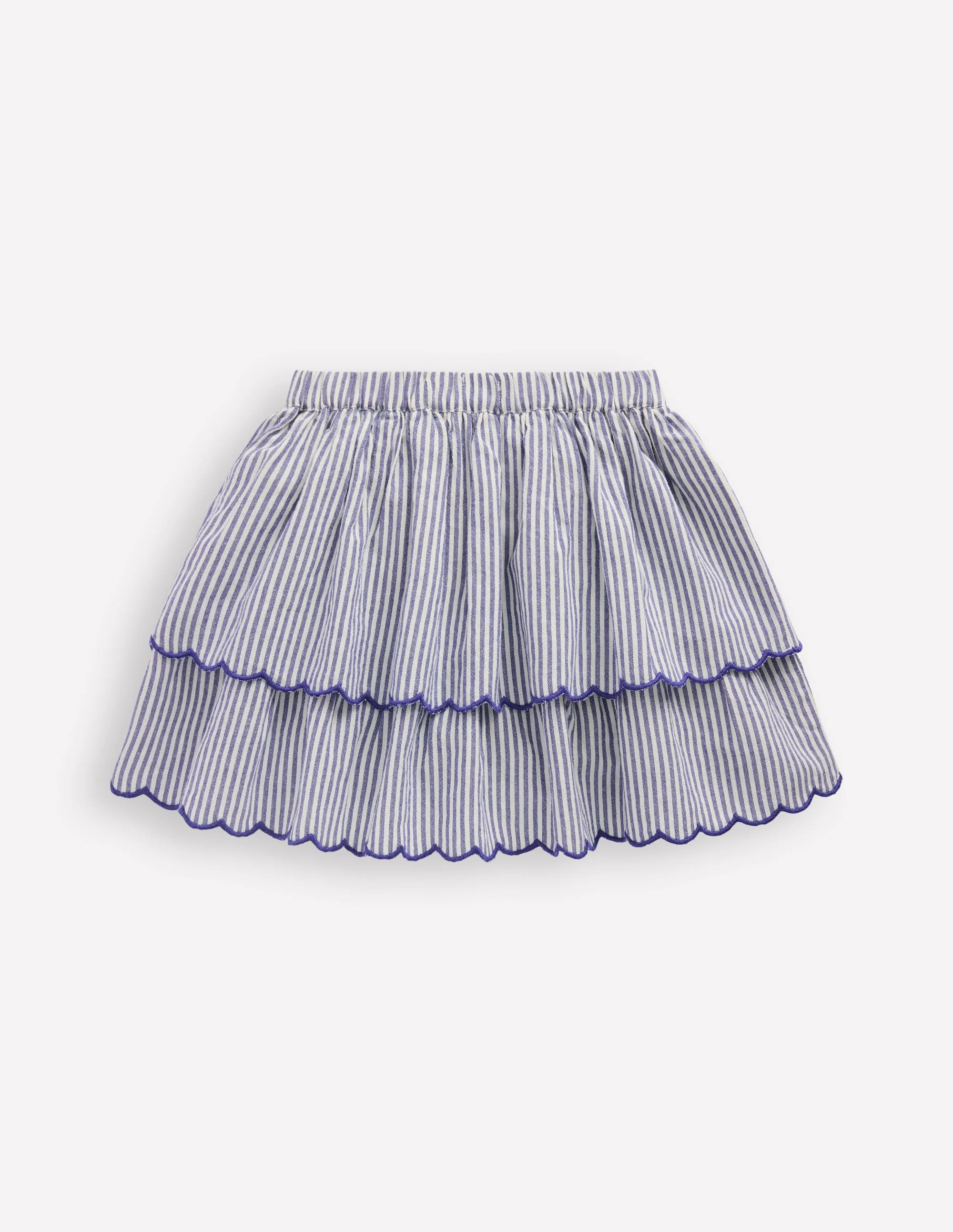 Trim Detail Skirt-Blue and Ivory Stripe - Image 2