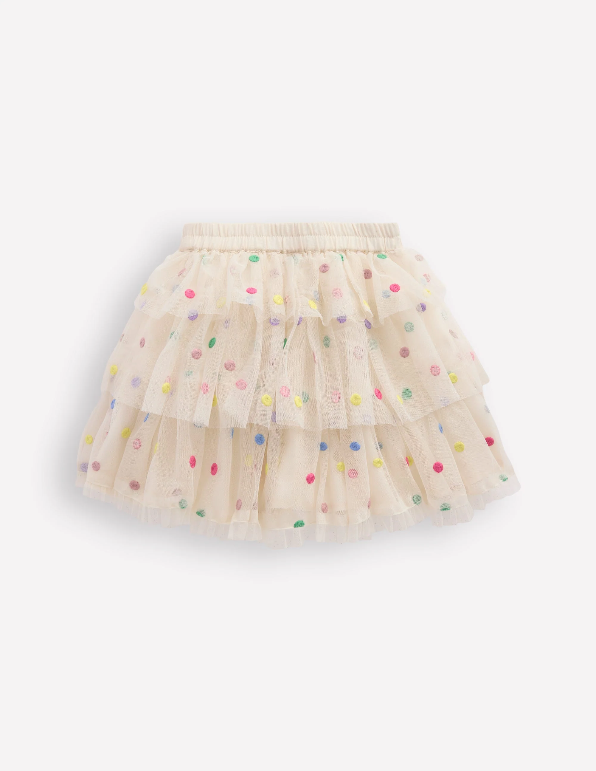 Tulle Interest Skirt-Soft Ivory Multi Spot - Image 2