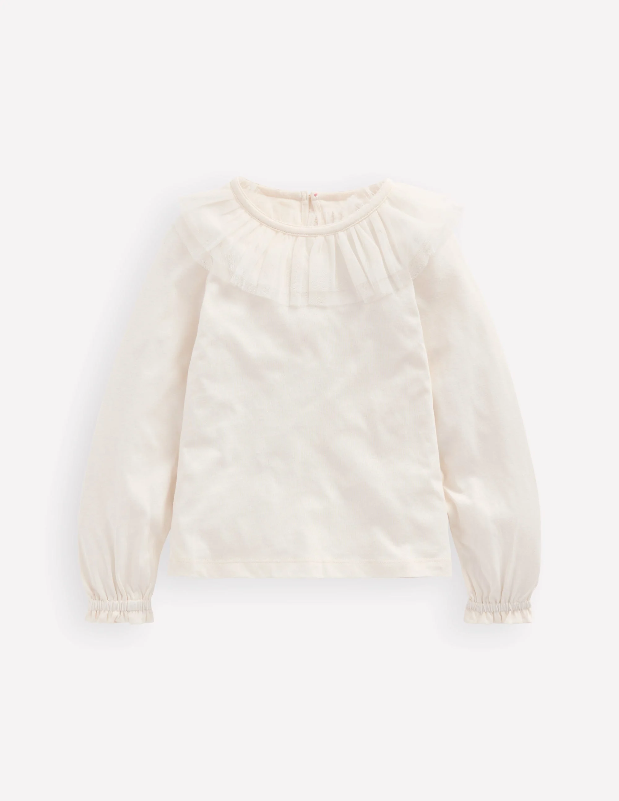Tulle Jersey Top-Soft Ivory - Image 4