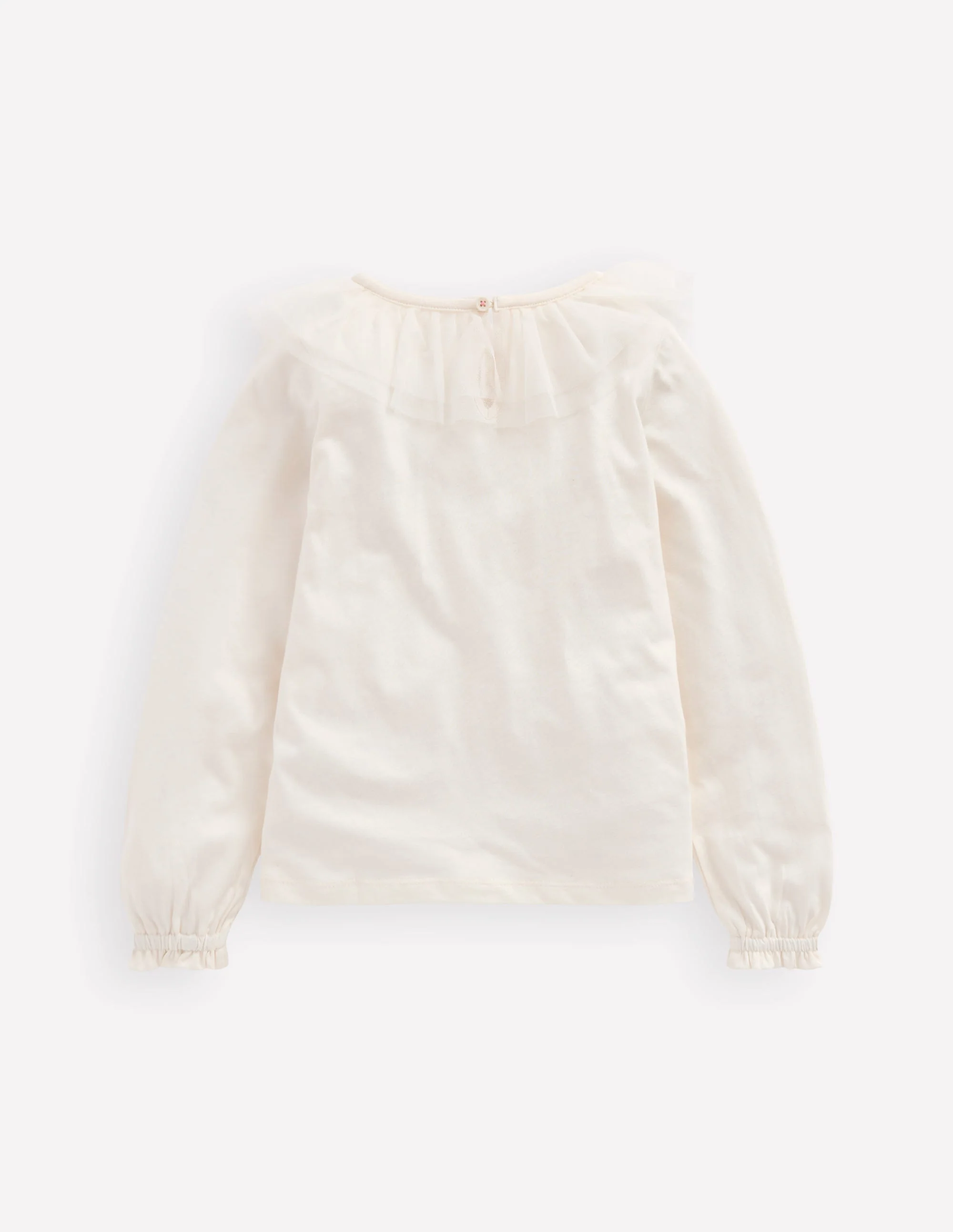 Tulle Jersey Top-Soft Ivory - Image 5