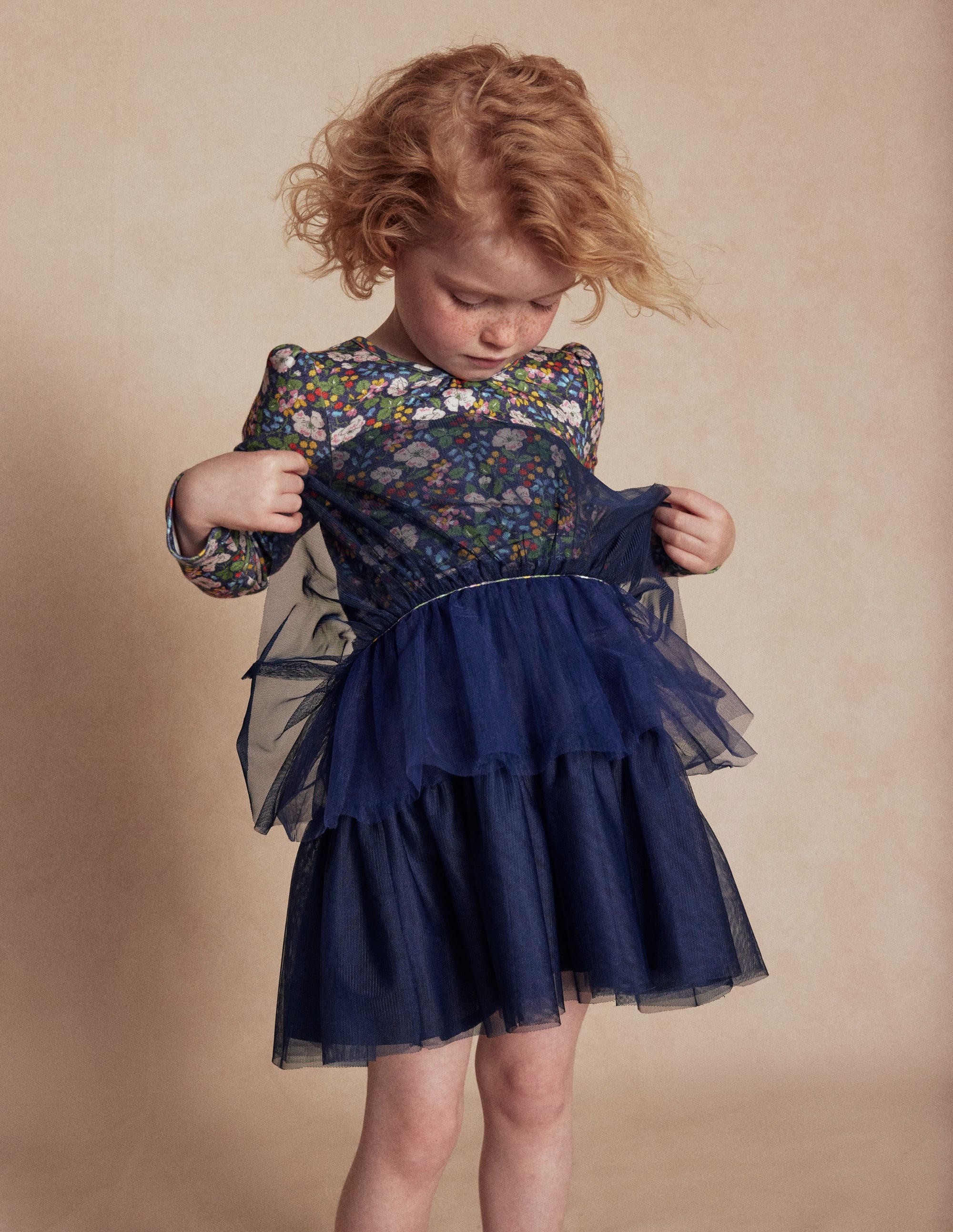 Tulle Mix Dress-Starboard Blue Berry Floral - Image 4