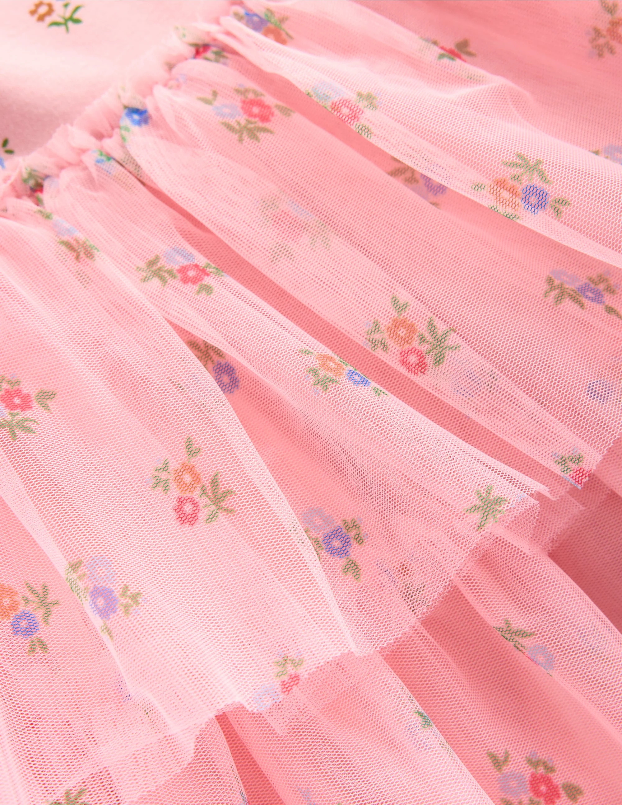 Tulle Mix Dress-Vintage Pink Ditsy Floral - Image 3