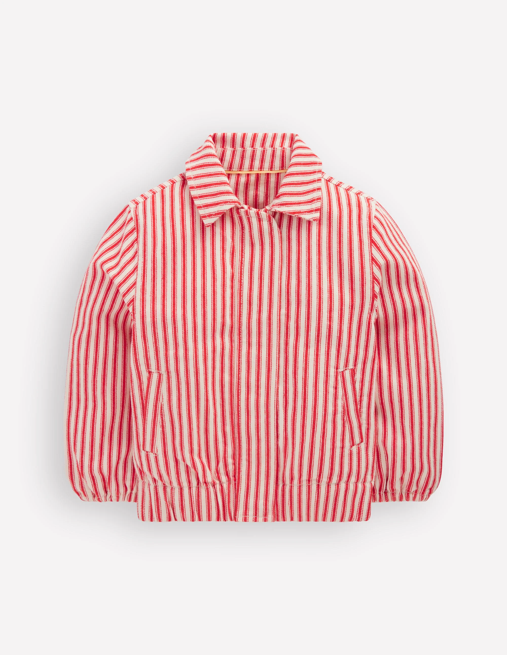 Twill bomber jacket-Poppy Red Tram Stripe