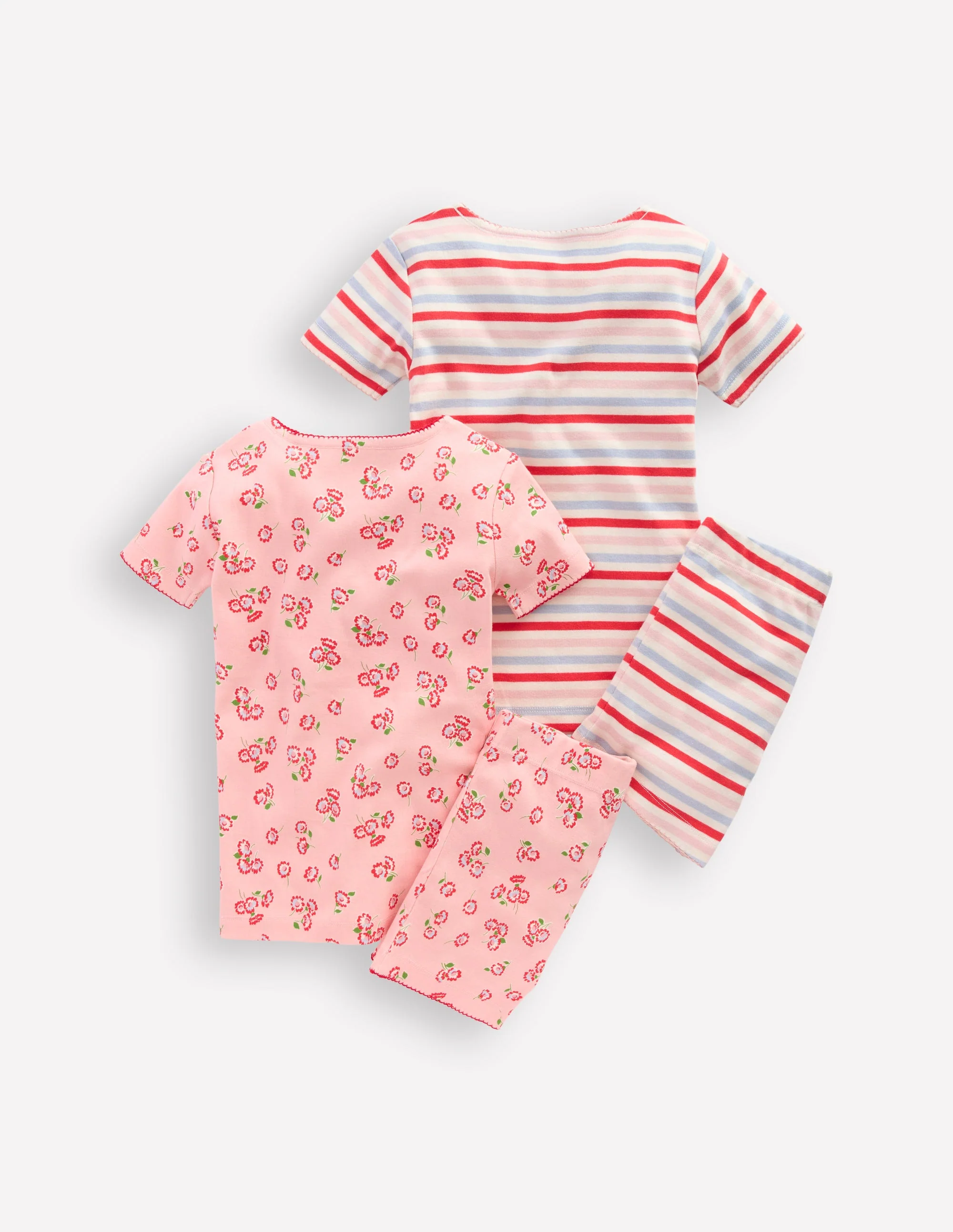 Twin Pack Short Pyjamas-Chalk Pink Daisy - Image 2