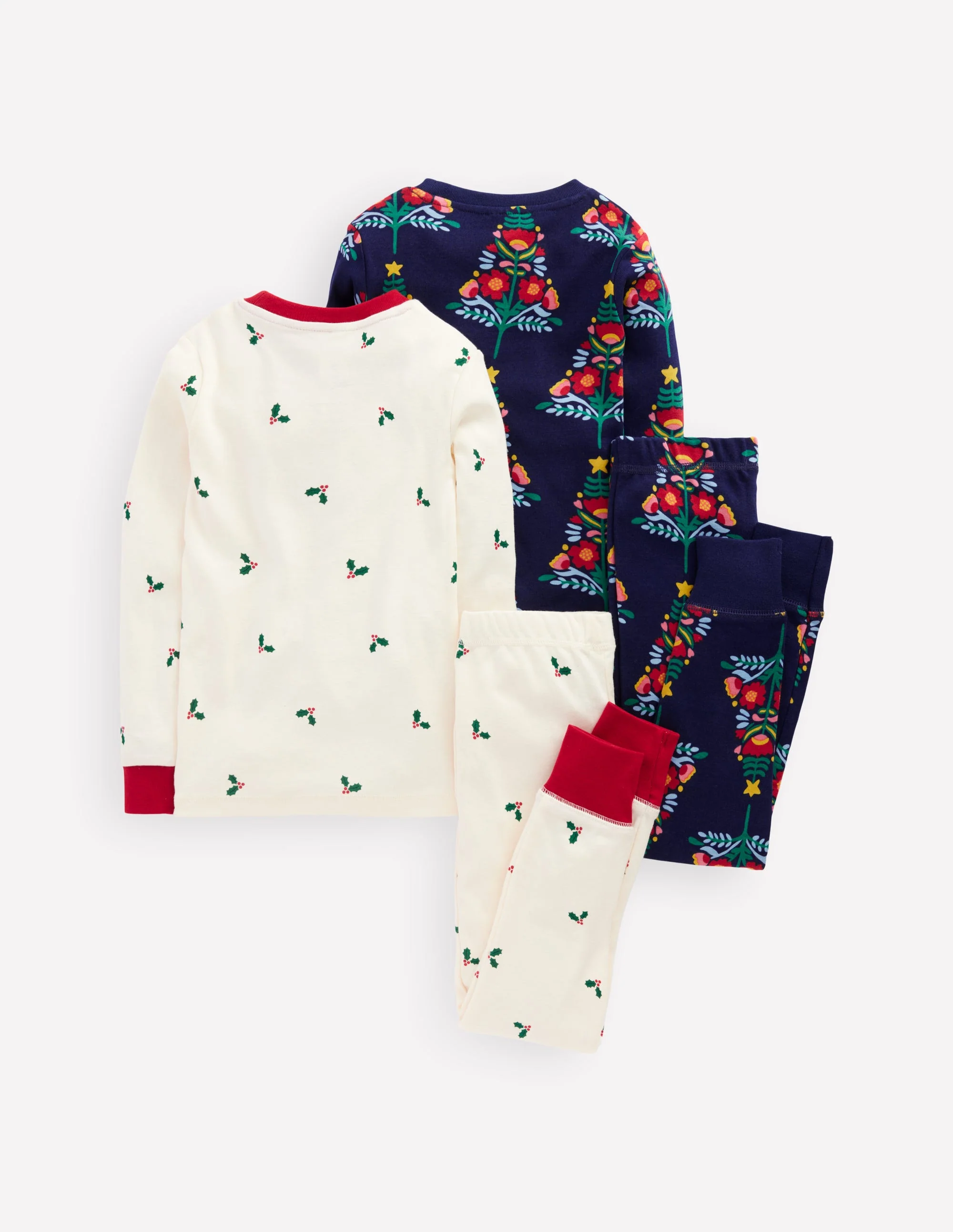 Twin Pack Snug Pyjamas-College Navy Christmas Trees - Image 2