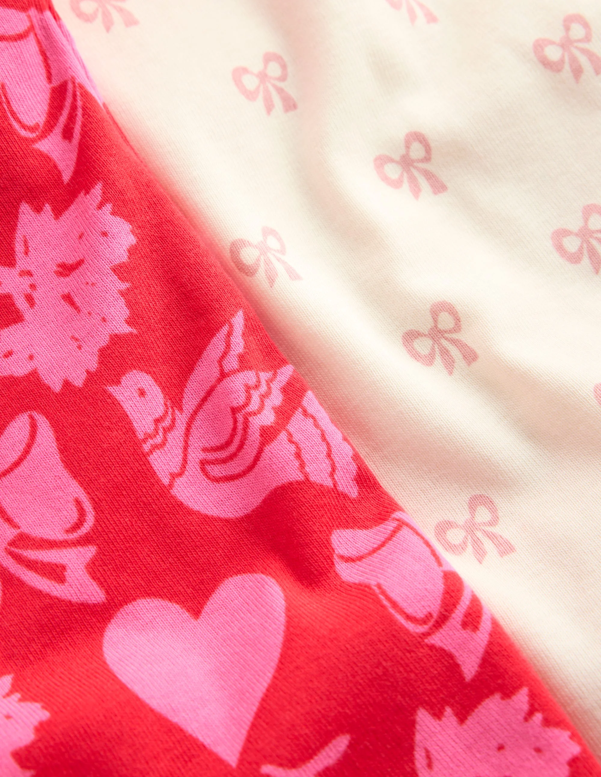 Twin Pack Snug Pyjamas-Heart Bow Print - Image 3