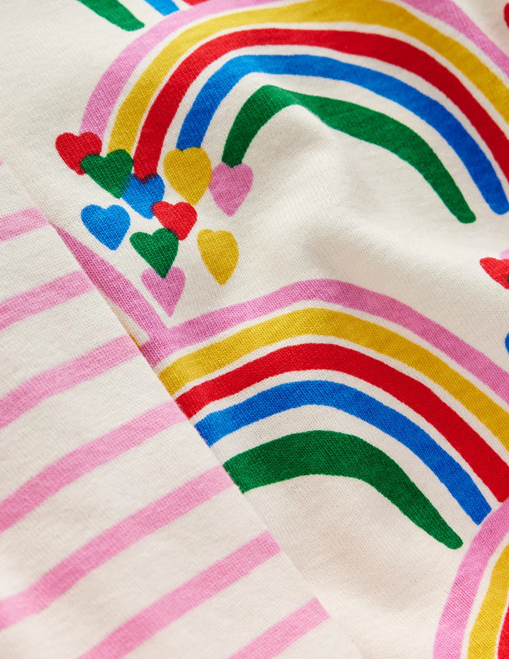 Twin Pack Snug Pyjamas-Oatmeal Marl Rainbow Hearts - Image 3