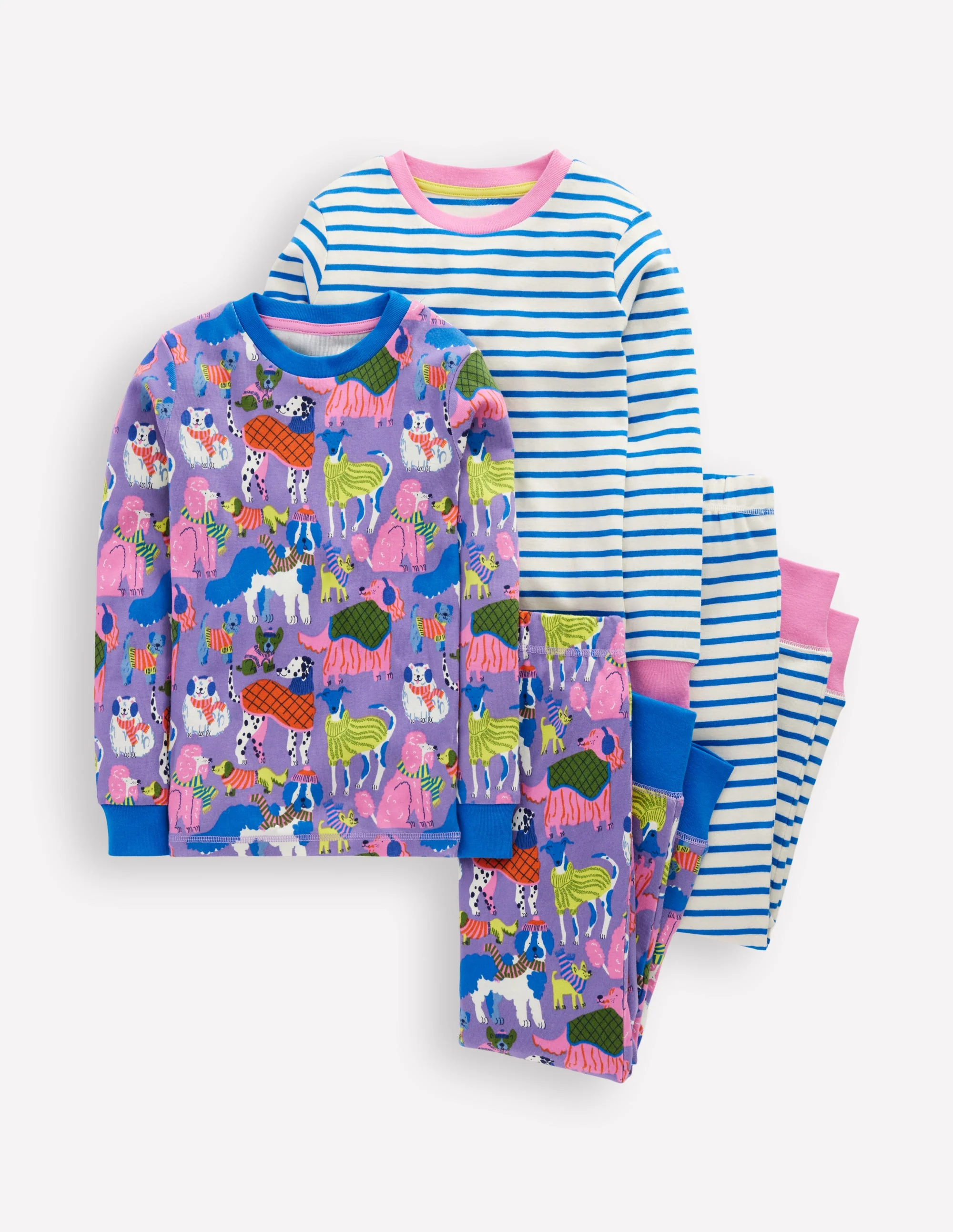 Twin Pack Snug Pyjamas-Vista Blue Cosy Pets