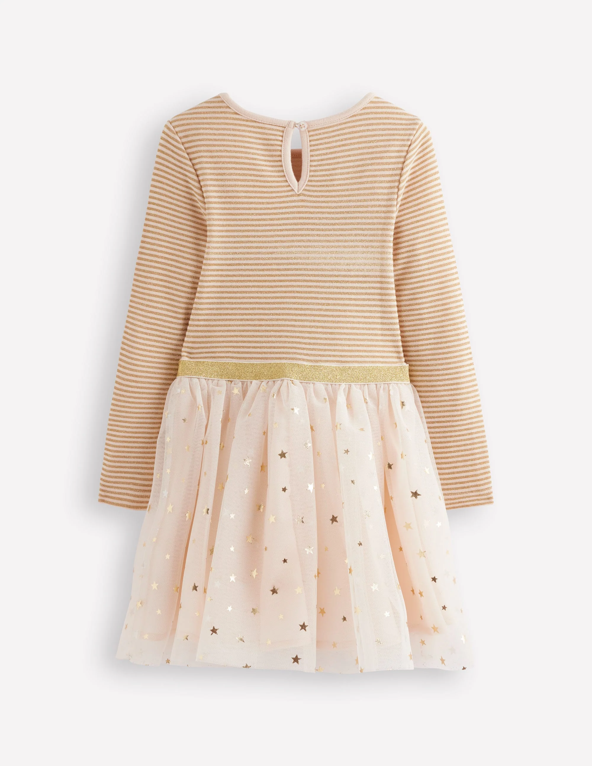 Twirly Tulle Mix Dress-Soft Ivory/ Gold Confetti - Image 2