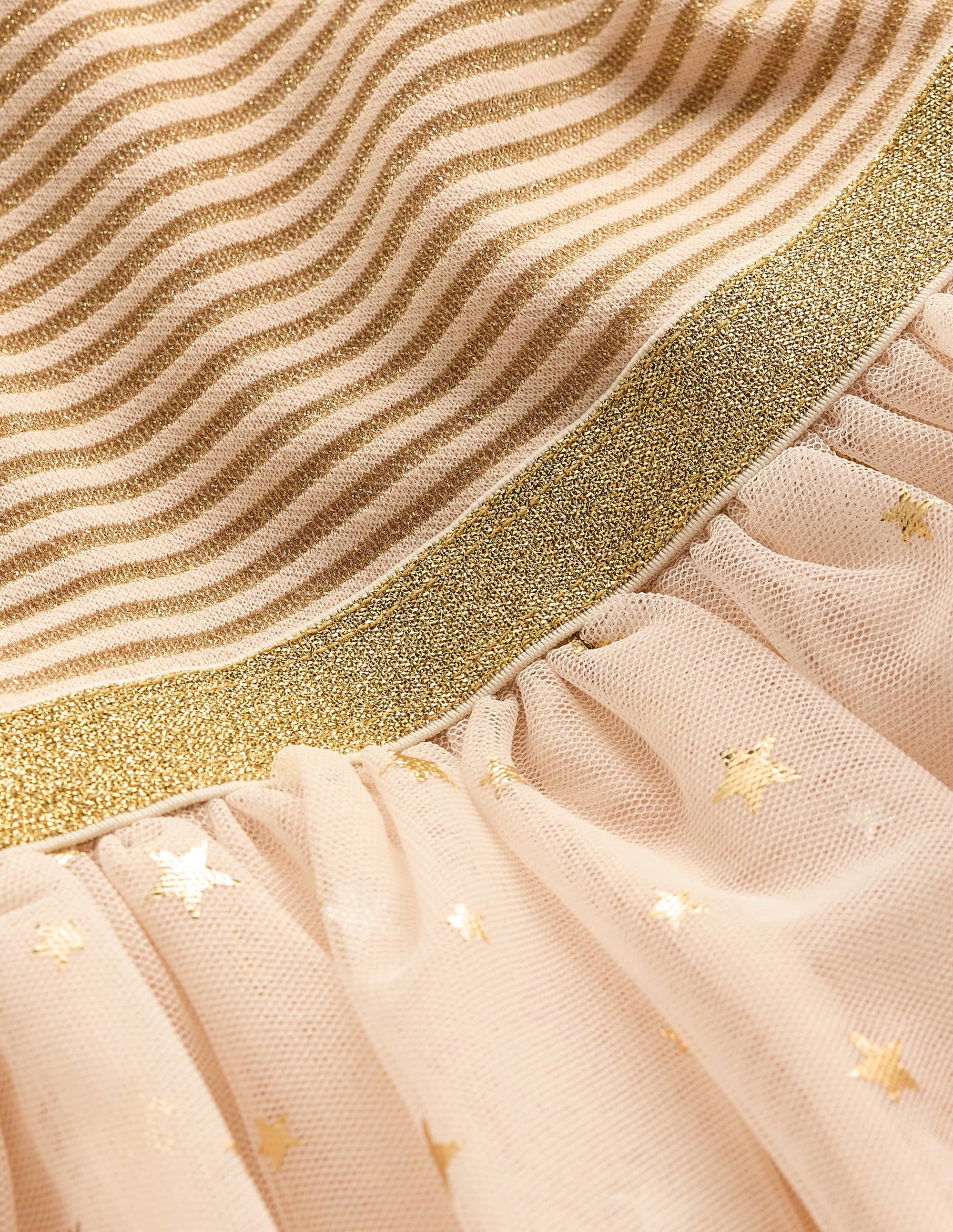 Twirly Tulle Mix Dress-Soft Ivory/ Gold Confetti - Image 3