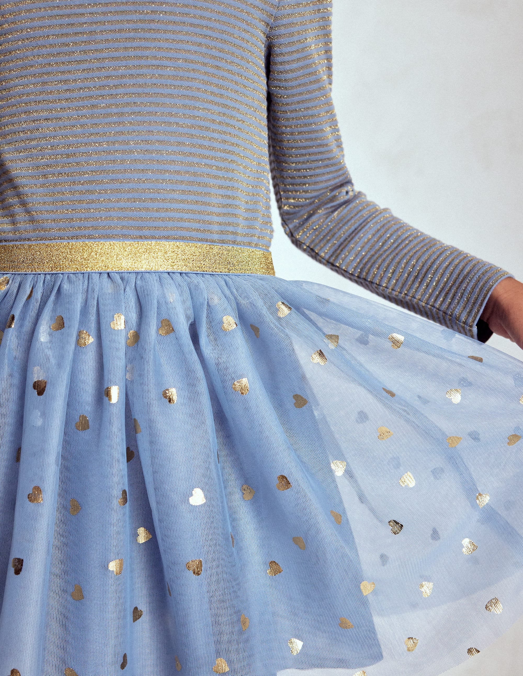 Twirly Tulle Mix Dress-Stormbolt Blue/ Gold Confetti - Image 2